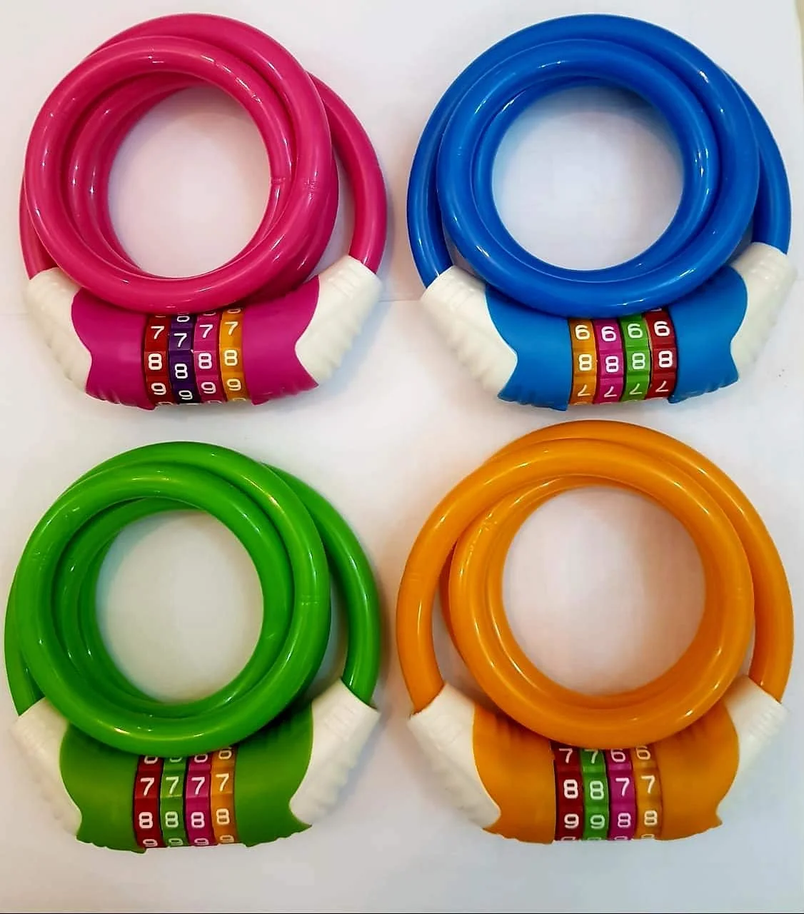 قفل دوچرخه، قفل کابلی دوچرخه 4 فوت فنری با ترکیب رمز قابل تنظیم