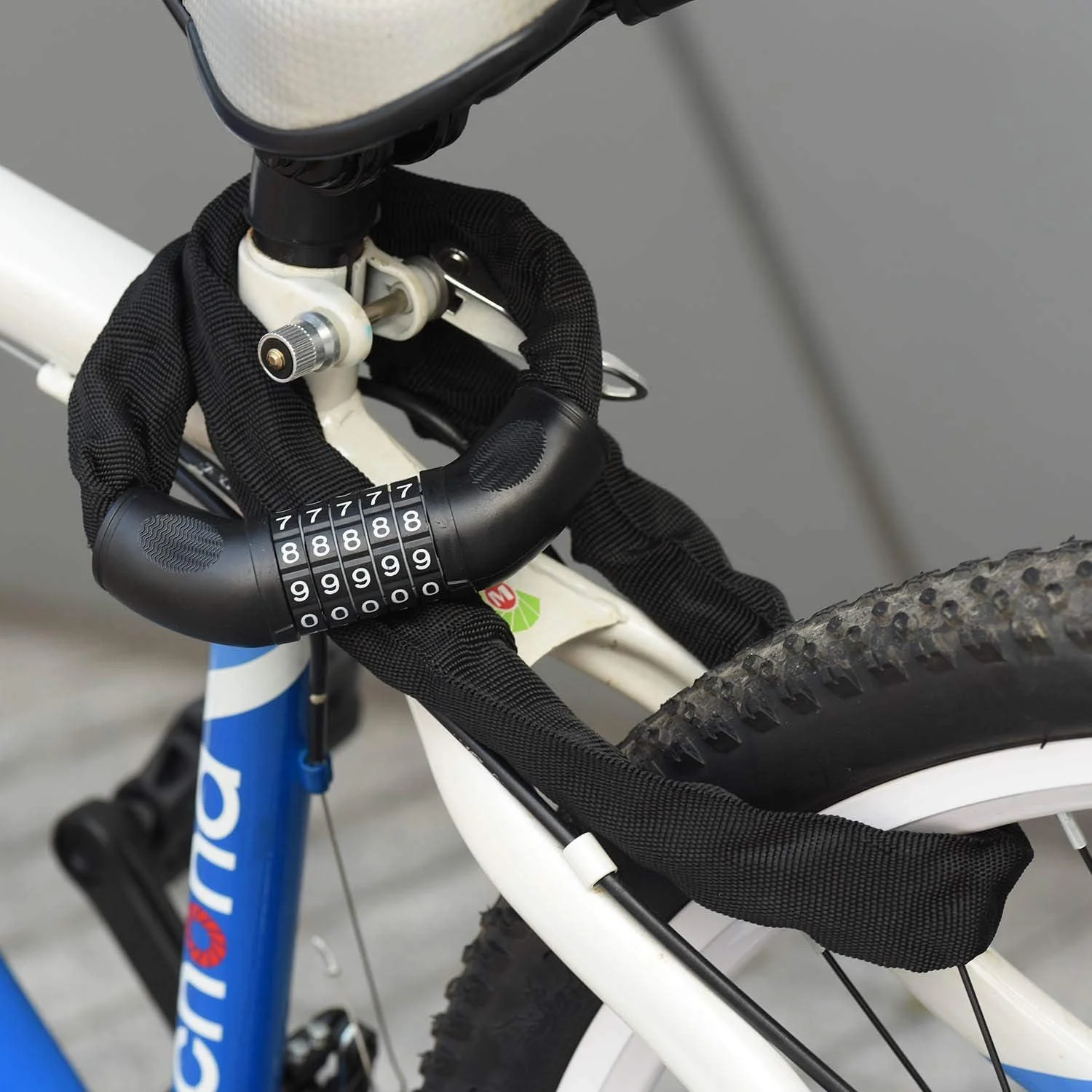 قفل زنجیری دوچرخه، قفل دوچرخه با سیم فولادی 5 رقمی، قفل های امنیتی و قابل حمل دوچرخه