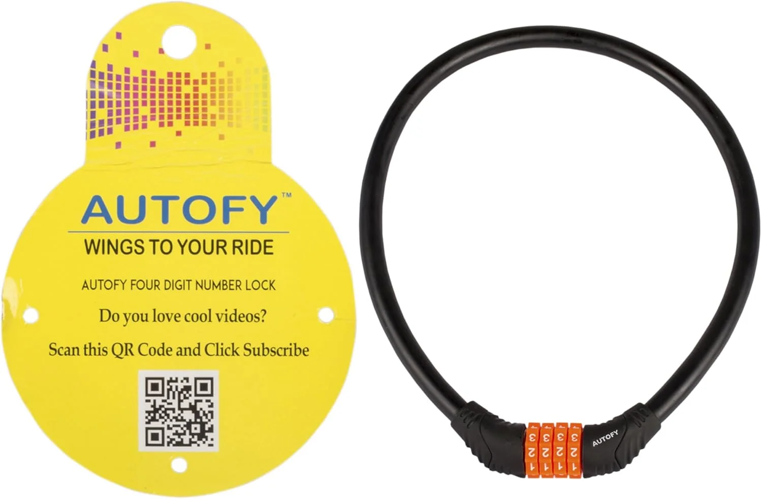 قفل شماره ای 4 رقمی مقاوم Autofy، قفل کلاه کاسکت چند منظوره، قفل دوچرخه، قفل ترکیبی قابل تنظیم (مشکی و نارنجی - نسل دوم ارتقا یافته)