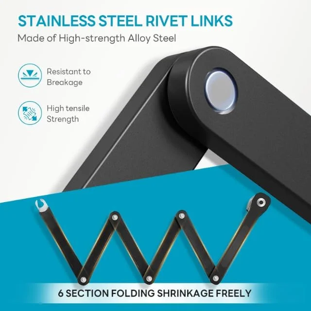 قفل تاشو دوچرخه با امنیت بالا، 87 سانتی متر، ضد آب و ضد زنگ، دارای 2 کلید و 2 روش نصب، مناسب برای دوچرخه های معمولی و برقی