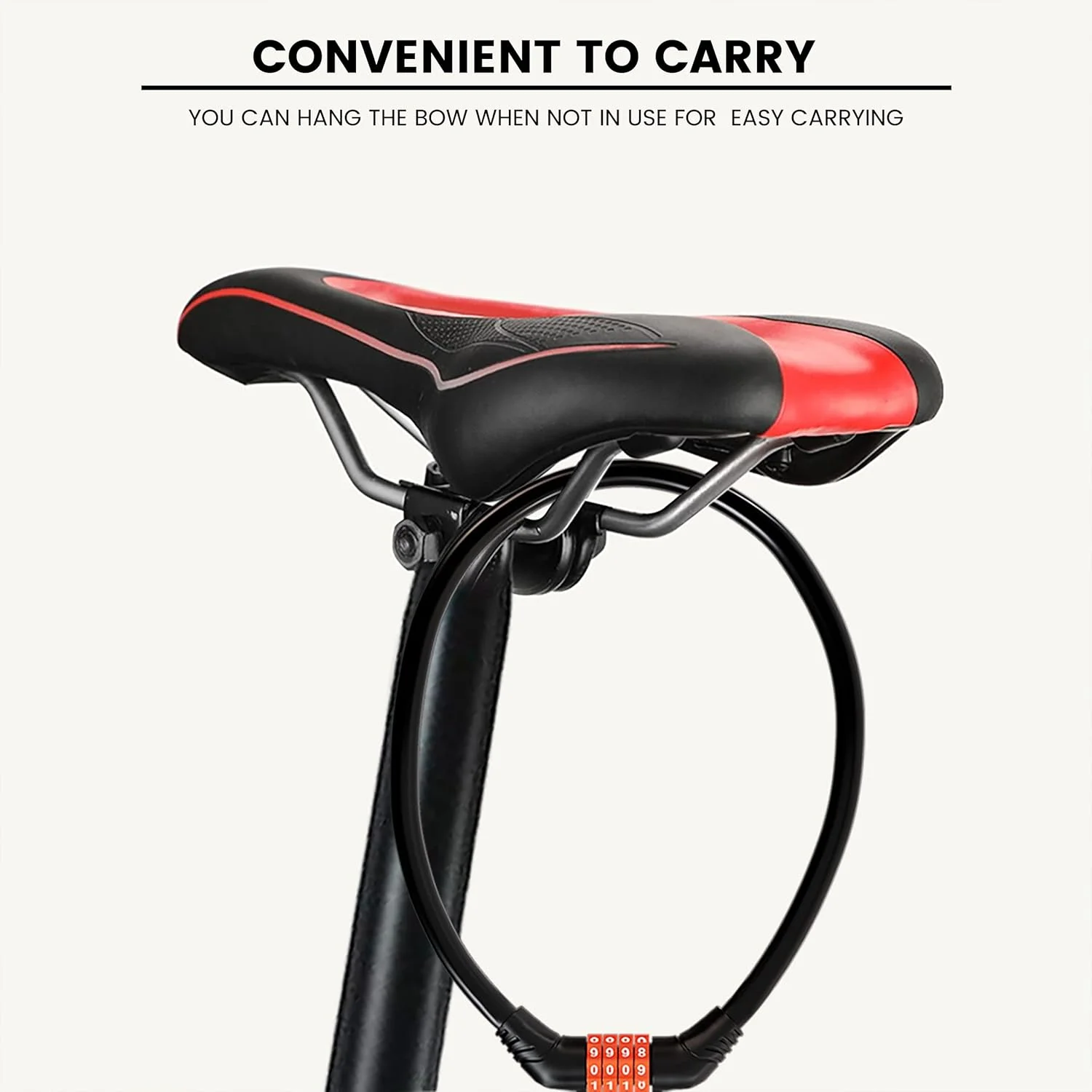 قفل کابلی چرخ دنده ای 4 رقمی چند منظوره AllExtreme EXBCL06 برای حفاظت ضد سرقت دوچرخه (نارنجی)