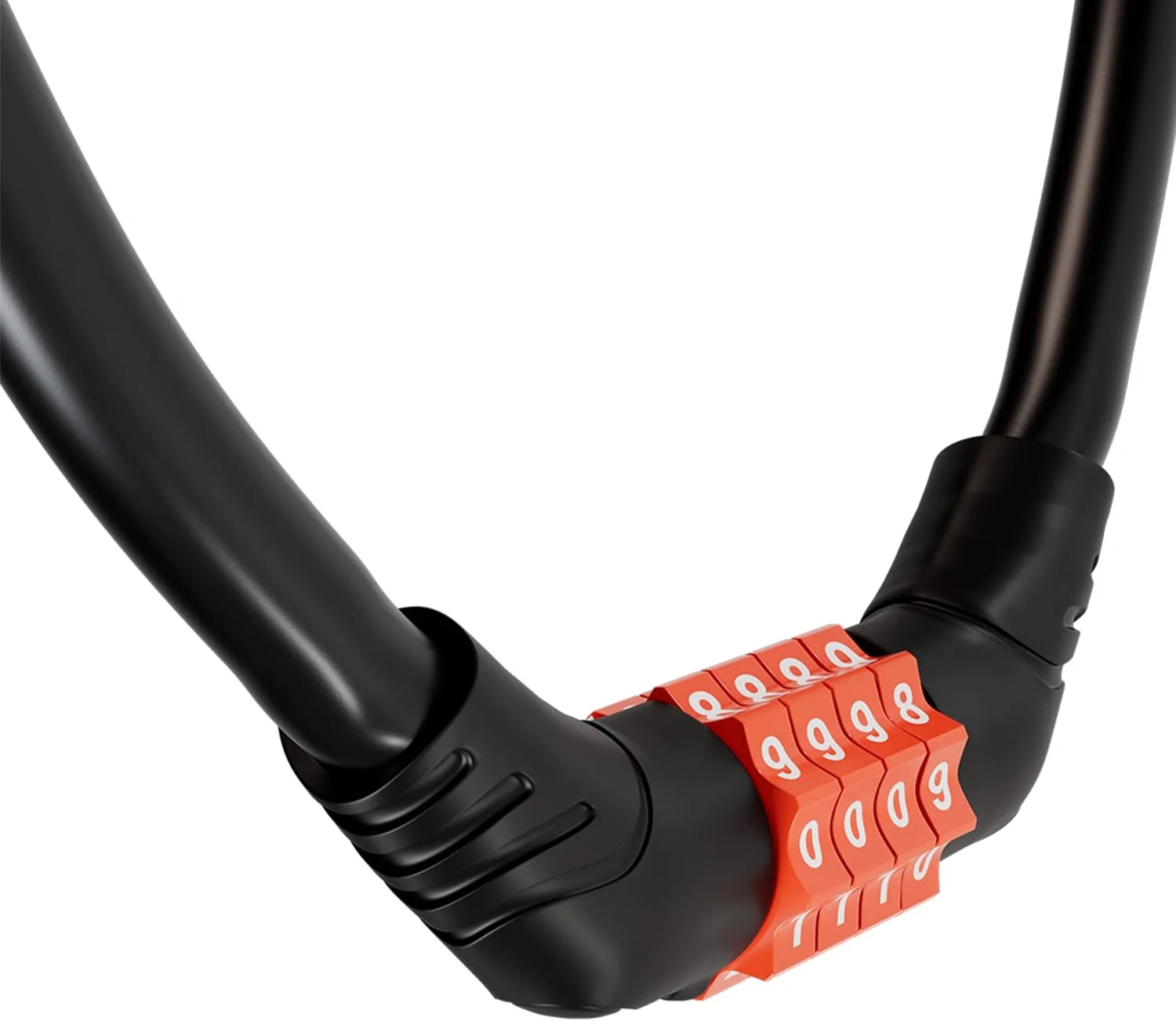 قفل کابلی چرخ دنده ای 4 رقمی چند منظوره AllExtreme EXBCL06 برای حفاظت ضد سرقت دوچرخه (نارنجی)