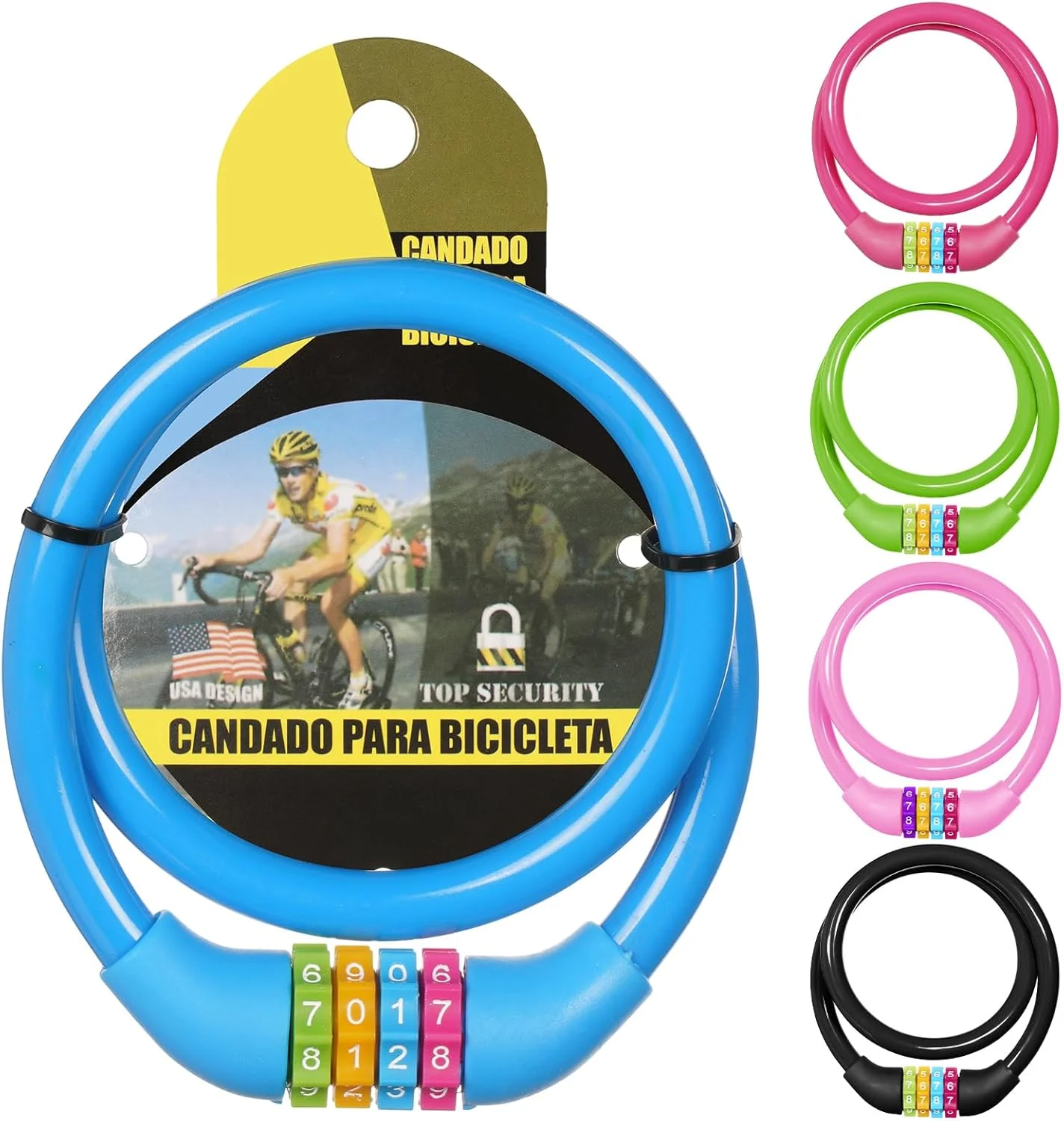 قفل دوچرخه Ainiv، کابل قفل دوچرخه 63 سانتی متری، قفل کابلی قابل حمل 4 رقمی ضد سرقت، قفل دوچرخه ترکیبی قابل تنظیم مجدد برای دوچرخه، موتور سیکلت، اسکوتر، اسکیت بورد، دروازه، حصار (آبی) قفل دوچرخه Ainiv، کابل قفل دوچرخه 63 سانتی متری، قفل کابلی قابل حمل 4 رقمی ضد سرقت، قفل دوچرخه ترکیبی قابل تنظیم مجدد برای دوچرخه، موتور سیکلت، اسکوتر، اسکیت بورد، دروازه، حصار (آبی)