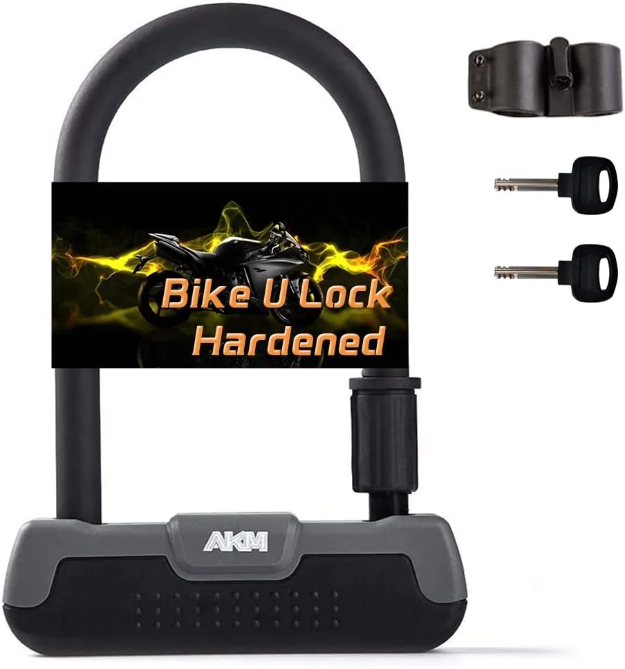 قفل U دوچرخه AKM، قفل U شکل 18 میلیمتری سنگین دوچرخه با زنجیر، قفل ضد سرقت موتورسیکلت با کلید و براکت نصب محکم، ایمنی برای دوچرخه جادهای، اسکوتر، موتور سیکلت، مشکی قفل U دوچرخه AKM، قفل U شکل 18 میلیمتری سنگین دوچرخه با زنجیر، قفل ضد سرقت موتورسیکلت با کلید و براکت نصب محکم، ایمنی برای دوچرخه جادهای، اسکوتر، موتور سیکلت، مشکی