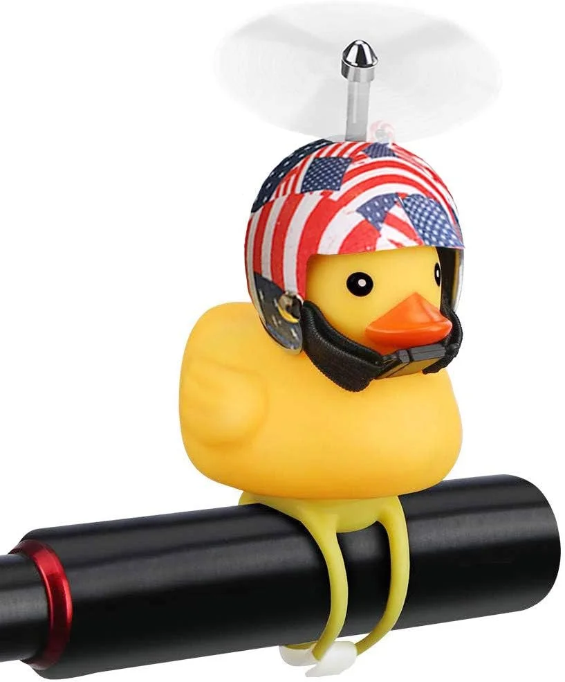 زنگ دوچرخه طرح اردک NEKRASH، لوازم جانبی دوچرخه اردکی لاستیکی با چراغ LED، بوق دوچرخه فرمان ملخی بامزه برای کودکان خردسال و بزرگسالان، مناسب ورزش و فضای باز