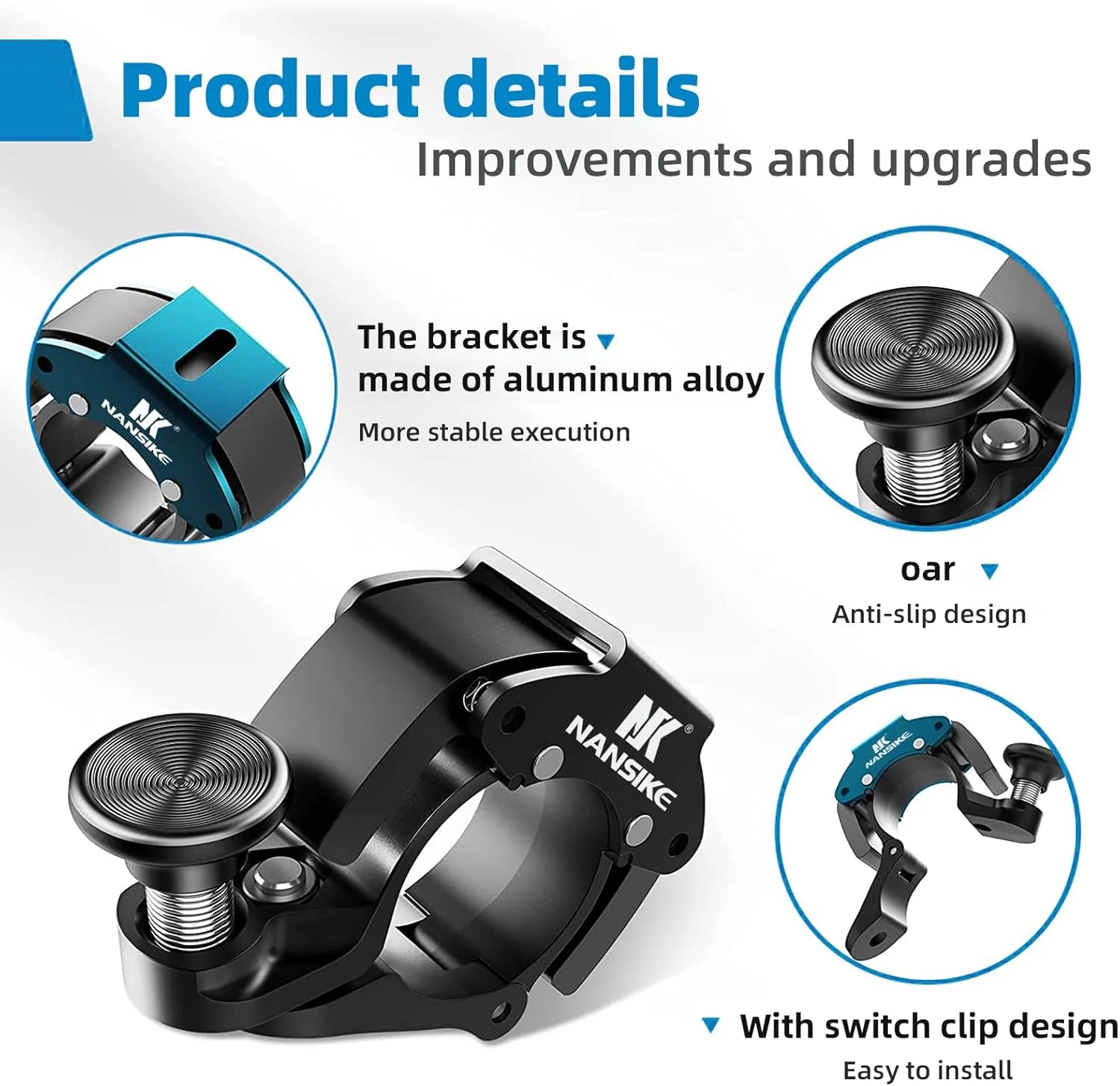 زنگ دوچرخه مشکی، زنگ مینی آلومینیومی نوآورانه برای فرمان دوچرخه، صدای واضح و بلند 100 دسی بل، بوق دوچرخه کوهستانی ارتقا یافته جدید، برای فرمان 22-24 میلی متر (0.86-0.94 اینچ)