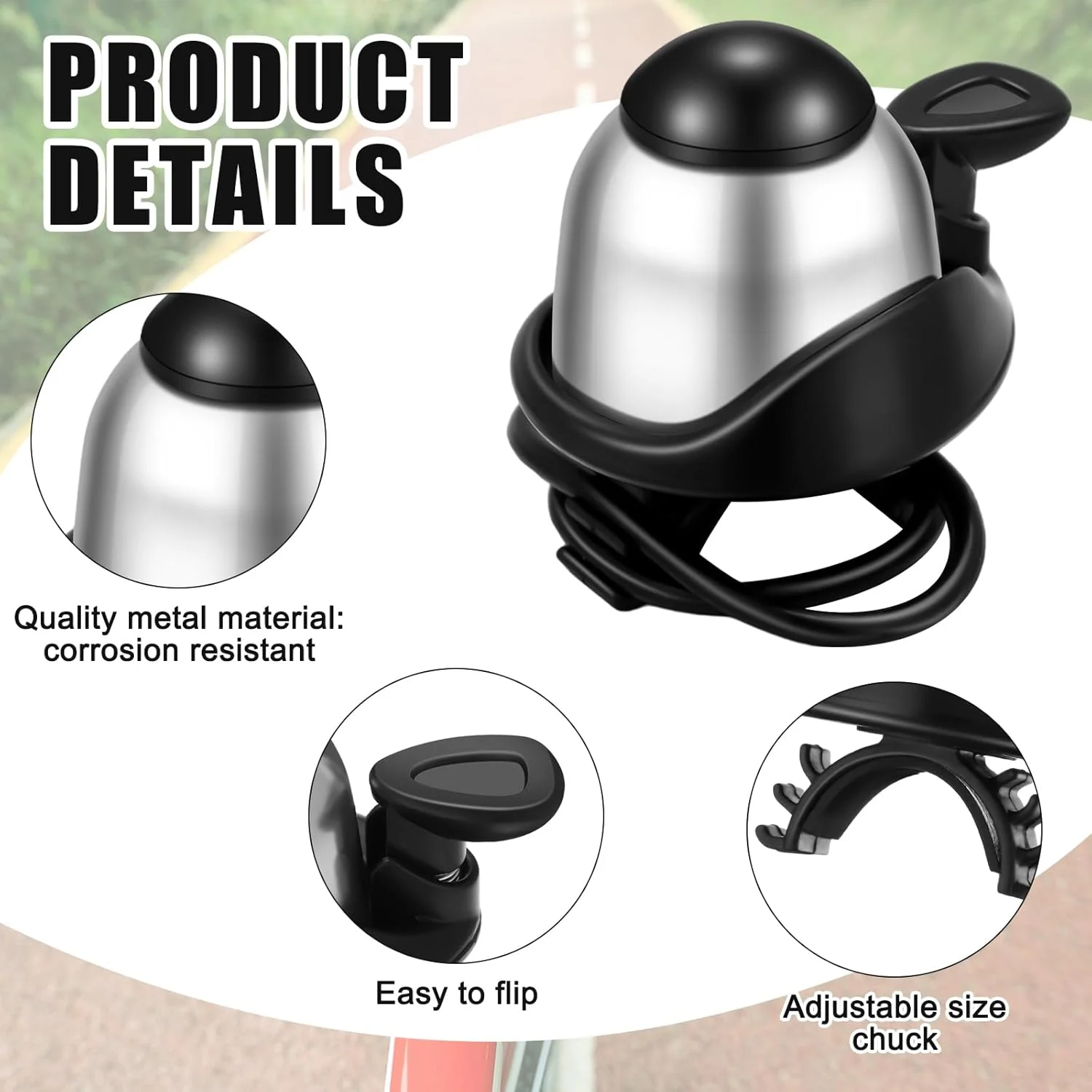 دو عدد زنگ دوچرخه قابل تنظیم، زنگ آلومینیومی دوچرخه، بوق دوچرخه سواری با صدای بلند، زنگ کوچک دوچرخه برای بزرگسالان، کودکان، دوچرخه جاده، دوچرخه کوهستانی، ورزش