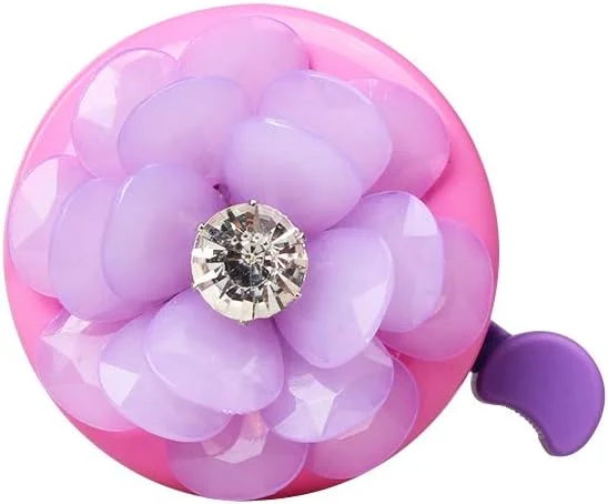 زنگ دوچرخه مینی-فکتوری برای دختران، زنگ فرمان دوچرخه صورتی با طرح های سه بعدی زیبا تک شاخ/آبنبات چوبی/قو/پری دریایی، بوق حلقه ای ایمن دوچرخه سواری