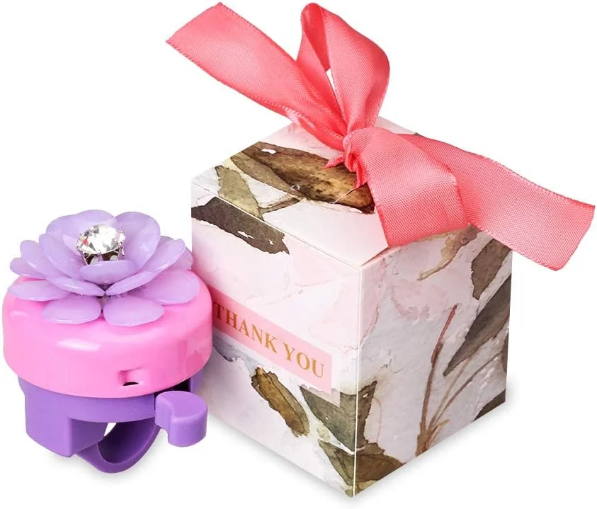 زنگ دوچرخه مینی-فکتوری برای دختران، زنگ فرمان دوچرخه صورتی با طرح های سه بعدی زیبا تک شاخ/آبنبات چوبی/قو/پری دریایی، بوق حلقه ای ایمن دوچرخه سواری