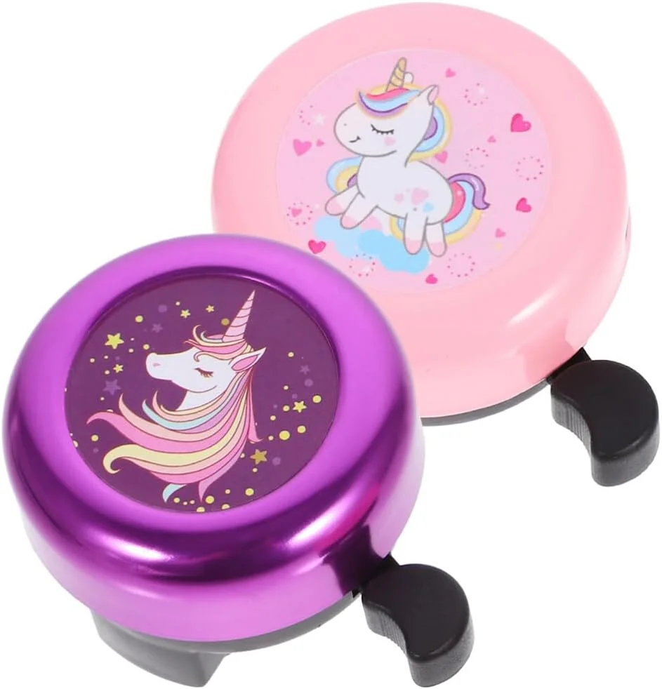 Milisten 2 عدد زنگ دوچرخه تک شاخ، زنگ دوچرخه بچه گانه، زنگ دوچرخه، لوازم جانبی دوچرخه جایگزین فرمان دوچرخه برای دختران، بزرگسالان و کودکان