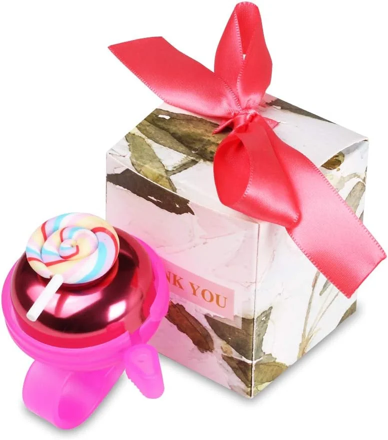 زنگ دوچرخه مینی فکتوری برای دختران، زنگ فرمان دوچرخه صورتی با طرح های سه بعدی زیبا تکشاخ/آبنبات چوبی/قو/پری دریایی، بوق حلقه ای ایمن برای دوچرخه سواری