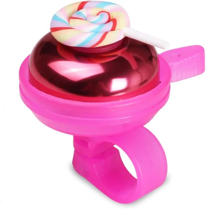 زنگ دوچرخه مینی فکتوری برای دختران، زنگ فرمان دوچرخه صورتی با طرح های سه بعدی زیبا تکشاخ/آبنبات چوبی/قو/پری دریایی، بوق حلقه ای ایمن برای دوچرخه سواری