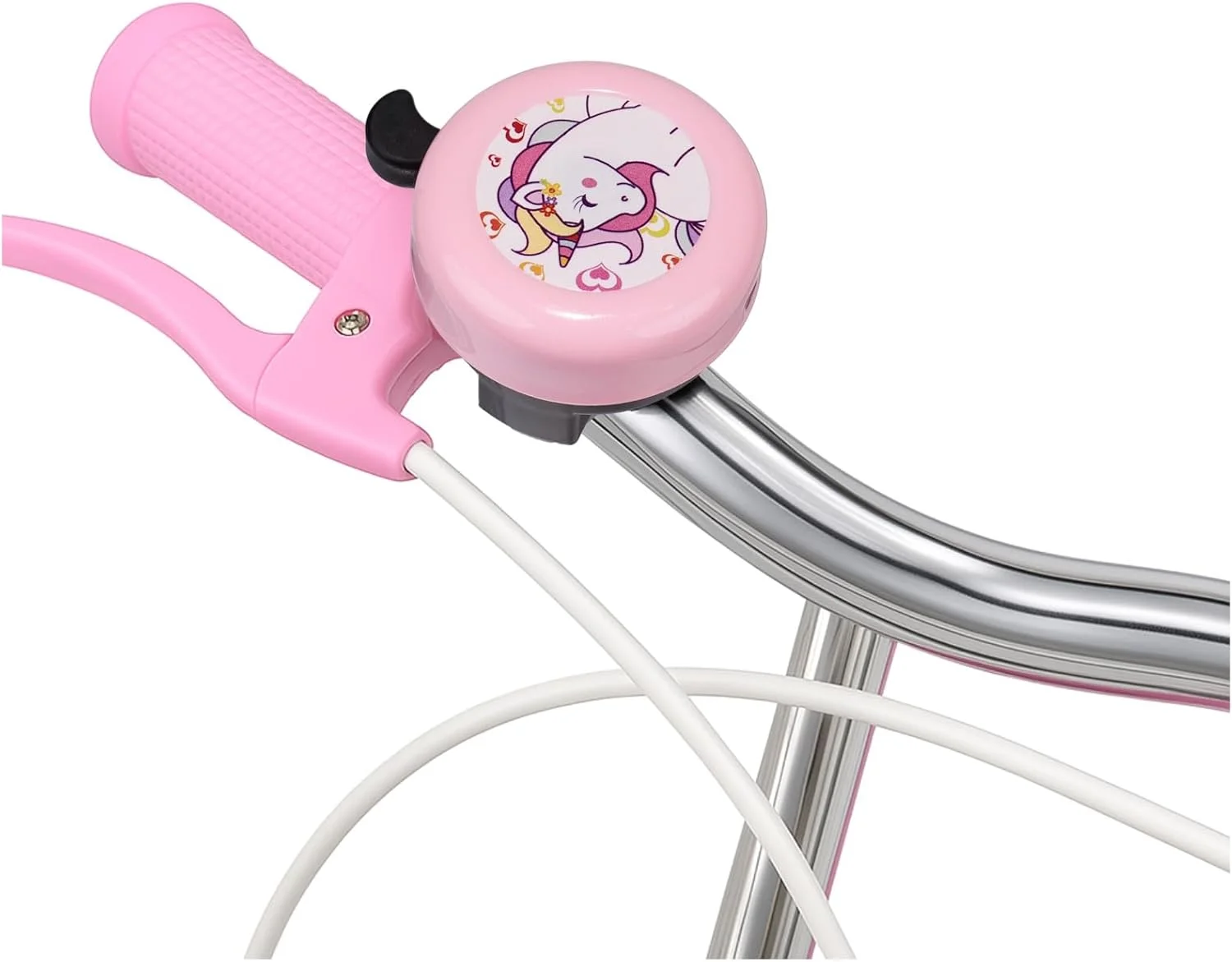 زنگ دوچرخه مینی فکتوری برای دختران، زنگ ایمنی دوچرخه کودکانه خرگوشی زیبا برای دسته دوچرخه - صورتی