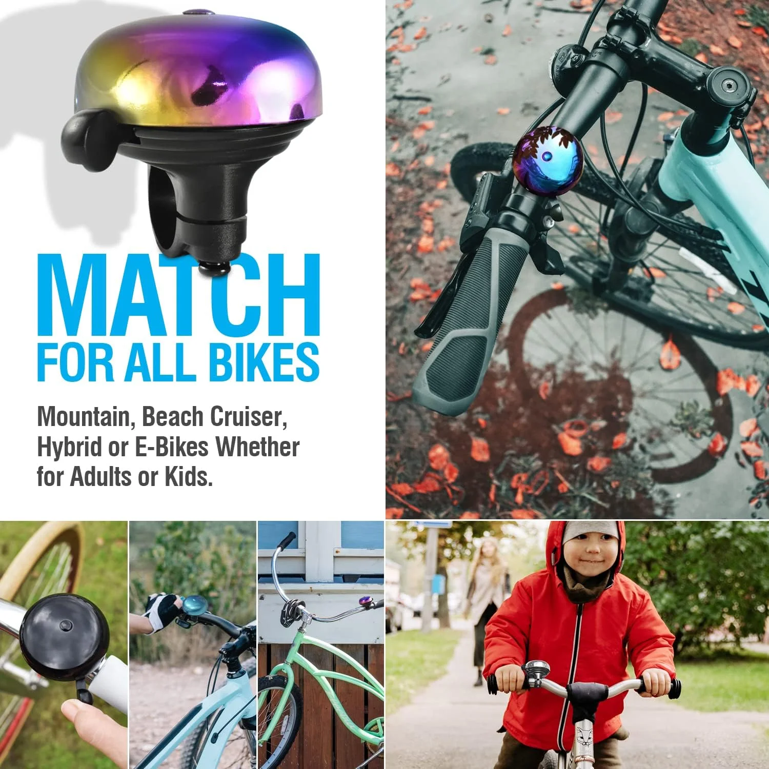 زنگ دوچرخه MARQUE برای بزرگسالان و کودکان، صدای دلنشین، بلند و واضح. لوازم جانبی ضروری دوچرخه برای کوهستان، دوچرخه های ساحلی، رفت و آمد، دوچرخه کودکان. نصب آسان روی فرمان