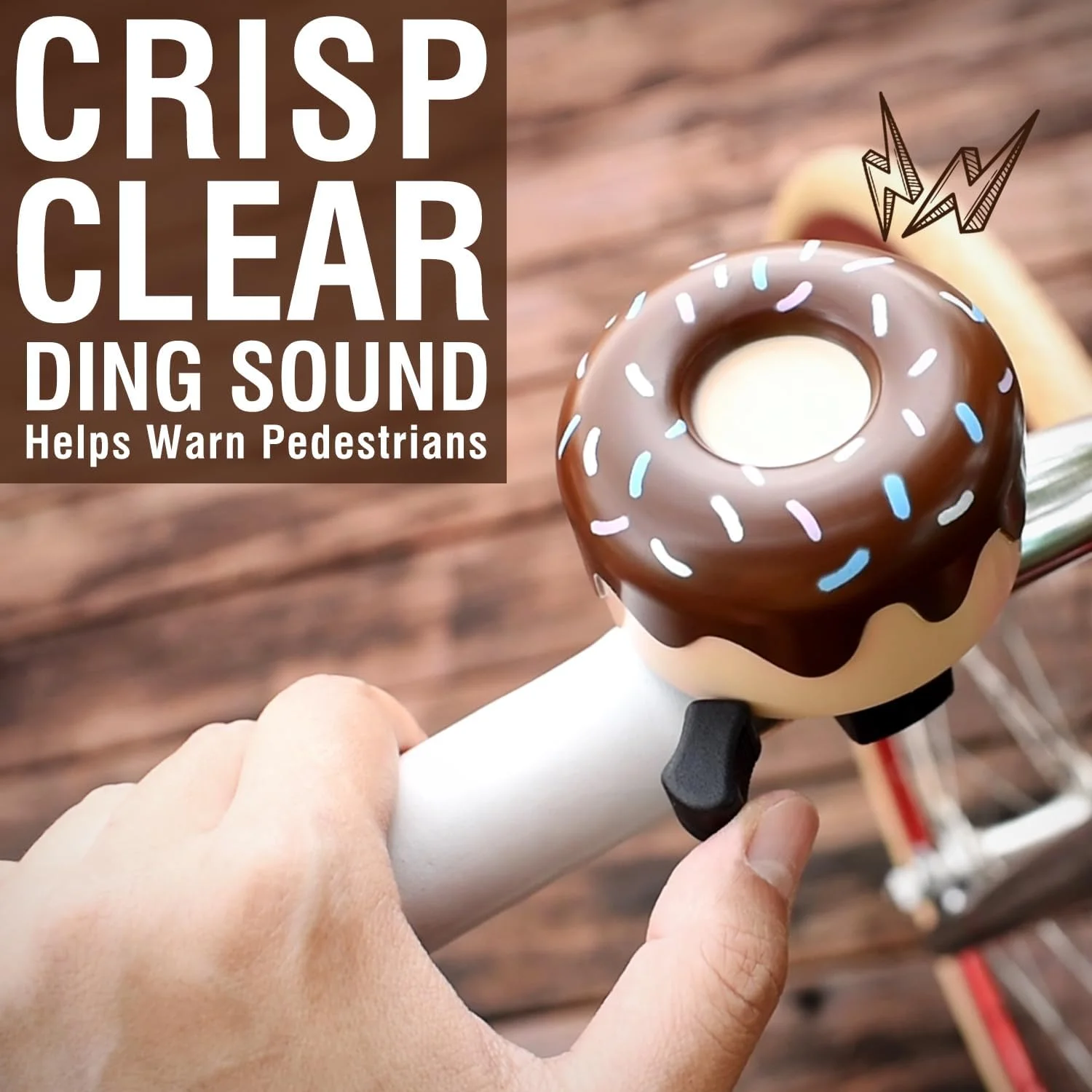 زنگ دوچرخه طرح دونات – زنگ دوچرخه فانتزی مناسب برای اکثر دوچرخه ها، همچنین مناسب برای دوچرخه های تعادلی و اسکوتر، لوازم جانبی ضروری دوچرخه سواری