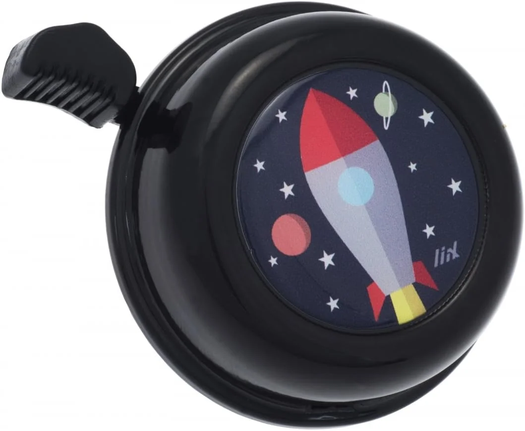 زنگ دوچرخه رنگی Liix طرح موشک فضایی برای کودکان و بزرگسالان با نصب آسان (مشکی)