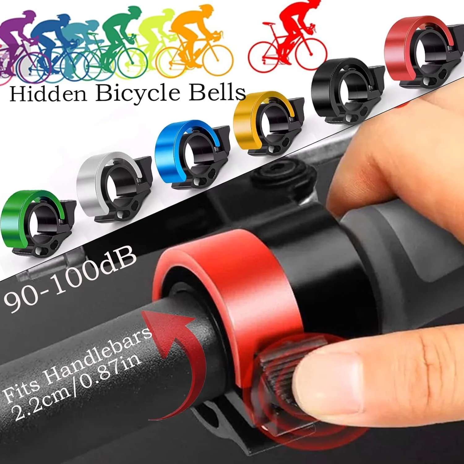زنگ دوچرخه مناسب برای دسته دوچرخه 2.2 سانتی متر، زنگ کوچک دوچرخه برای کودکان و بزرگسالان، زنگ دوچرخه 90db با صدای بلند و واضح، زنگ دوچرخه آلیاژی مقاوم در برابر آب برای دوچرخه های جاده، کوهستان و اسکوتر