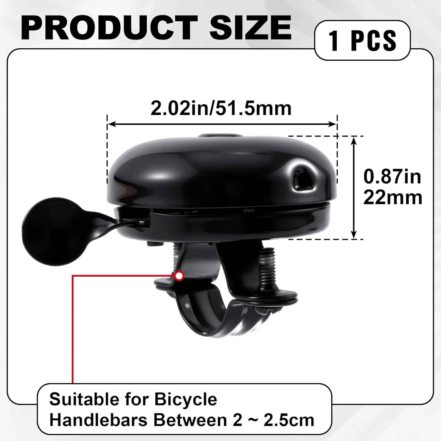 زنگ دوچرخه تمام فلزی، زنگ دوچرخه با صدای بلند و واضح برای دوچرخه های بزرگسالان، بوق دوچرخه سواری کلاسیک، لوازم جانبی دوچرخه برای مردان و زنان - مشکی، 1 عدد