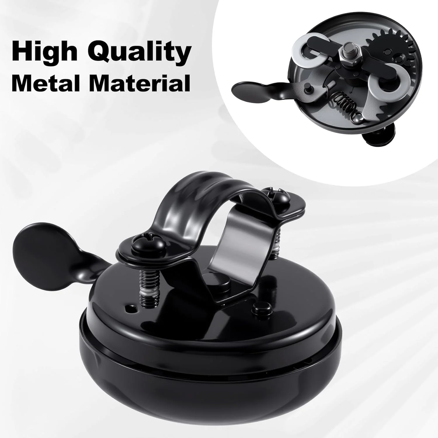 زنگ دوچرخه تمام فلزی، زنگ دوچرخه با صدای بلند و واضح برای دوچرخه های بزرگسالان، بوق دوچرخه سواری کلاسیک، لوازم جانبی دوچرخه برای مردان و زنان - مشکی، 1 عدد