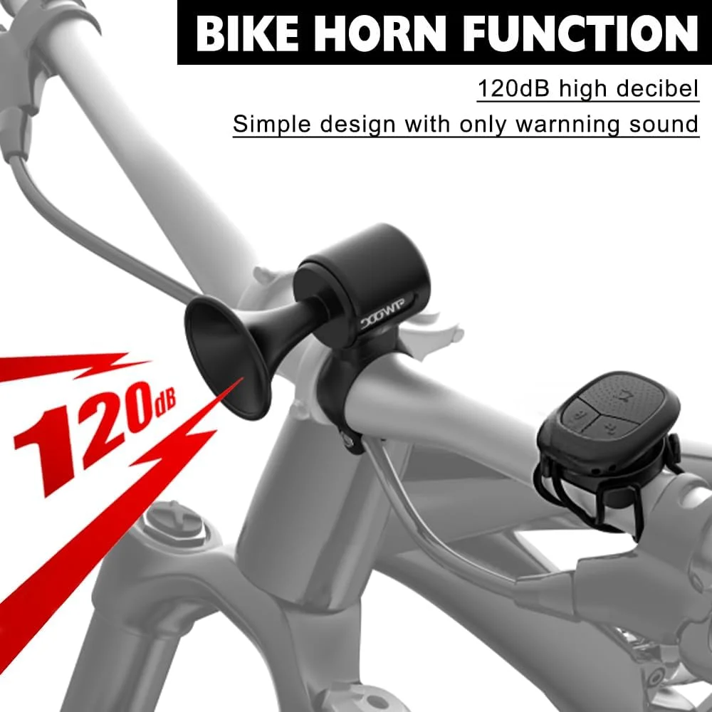 بوق برقی دوچرخه، زنگ دوچرخه الکترونیکی 120 دسی بل با باتری قابل شارژ 300 میلی آمپر ساعتی / ضد آب IPX5، زنگ بلند دوچرخه برای بزرگسالان/کودکان