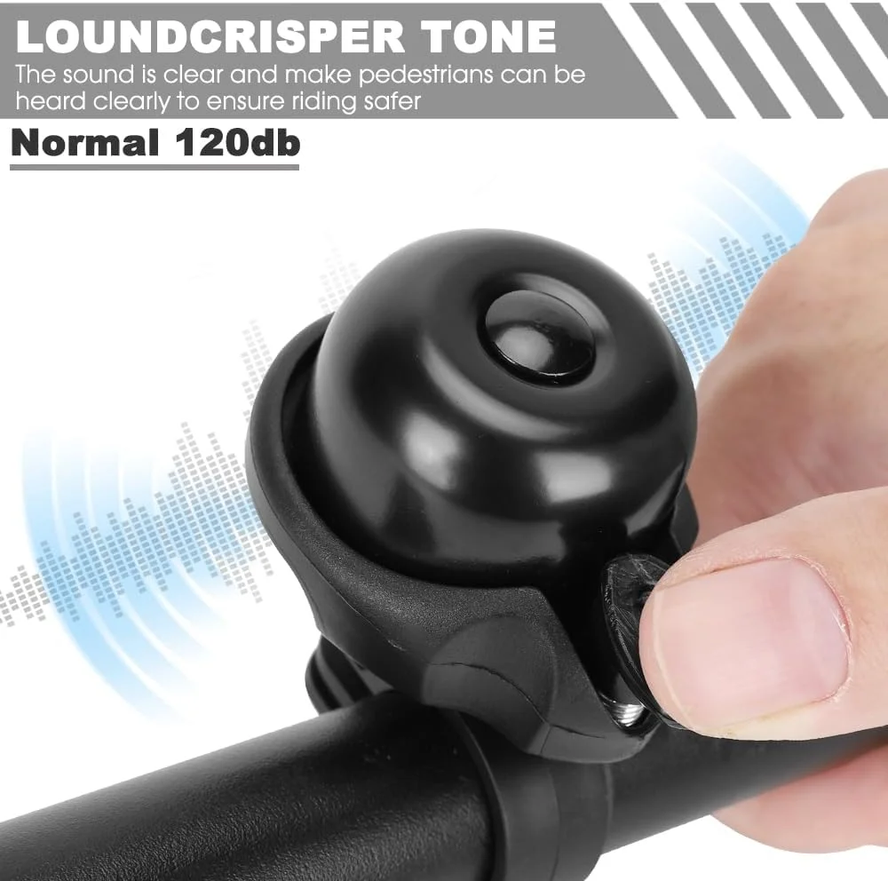 زنگ دوچرخه - زنگ دوچرخه برای کودکان و بزرگسالان | زنگ مینی کلاسیک بلند 120db - زنگ دوچرخه کوهستانی با صدای واضح و شفاف برای MTB، BMX، دوچرخه شهری، اسکوتر - لوازم جانبی دوچرخه