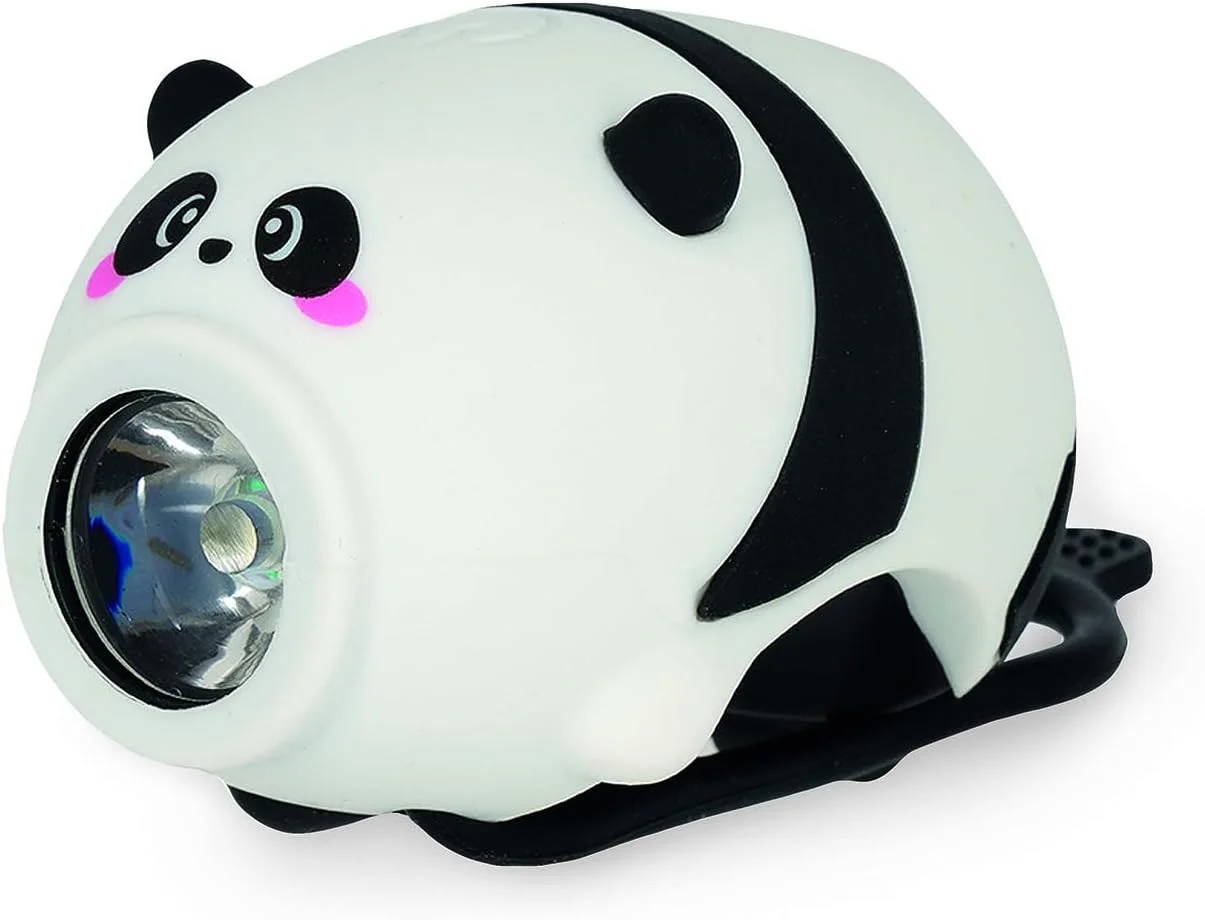 چراغ جلوی دوچرخه با زنگ طرح پاندا لگامی، بند قابل تنظیم، 3 حالت نور، 5 حالت صدا، شامل کابل Type-C، قابل شارژ، ضد آب