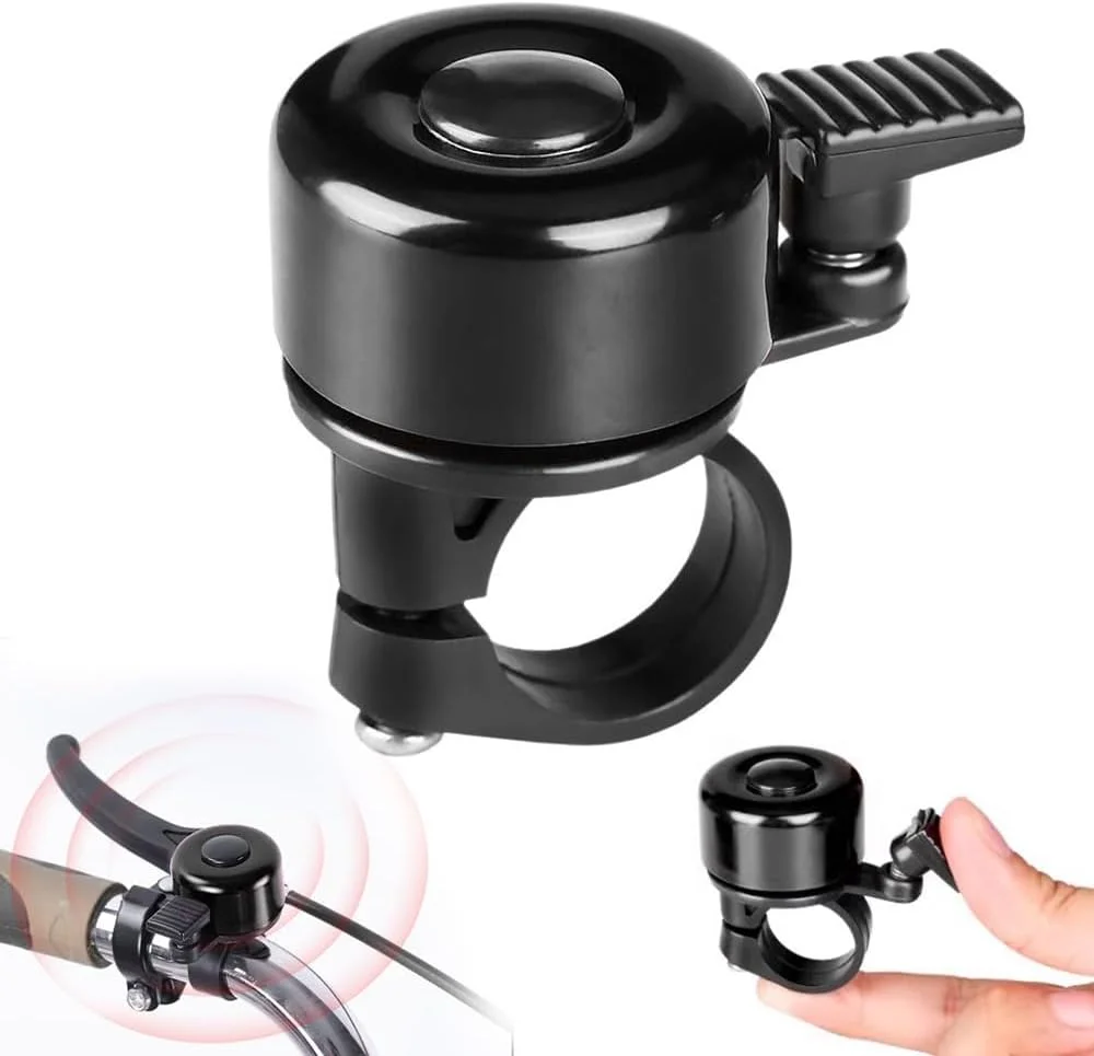 زنگ دوچرخه KYLOS، صدای بلند و واضح، مناسب برای هر نوع فرمان دوچرخه کوهستانی، دوچرخه جاده، دوچرخه کودکان، دوچرخه برقی، زنگ کوچک دوچرخه آلیاژ آلومینیوم