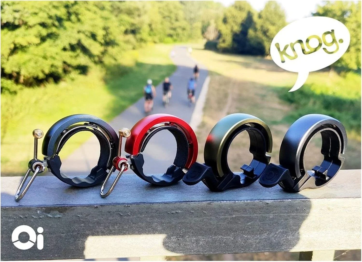 زنگ دوچرخه کوچک کلاسیک Knog KNCS Oi، 22.2 میلی متر، مشکی خاکستری