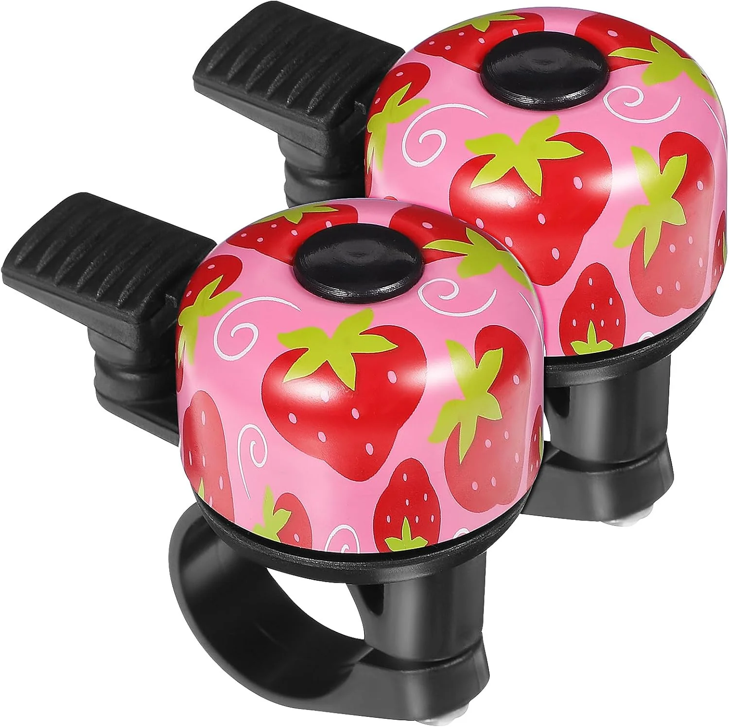 Kisangel 2 عدد زنگ دوچرخه تک شاخ زنگ اسکوتر برای کودکان زنگ دوچرخه طرح توت فرنگی لوازم جانبی دوچرخه