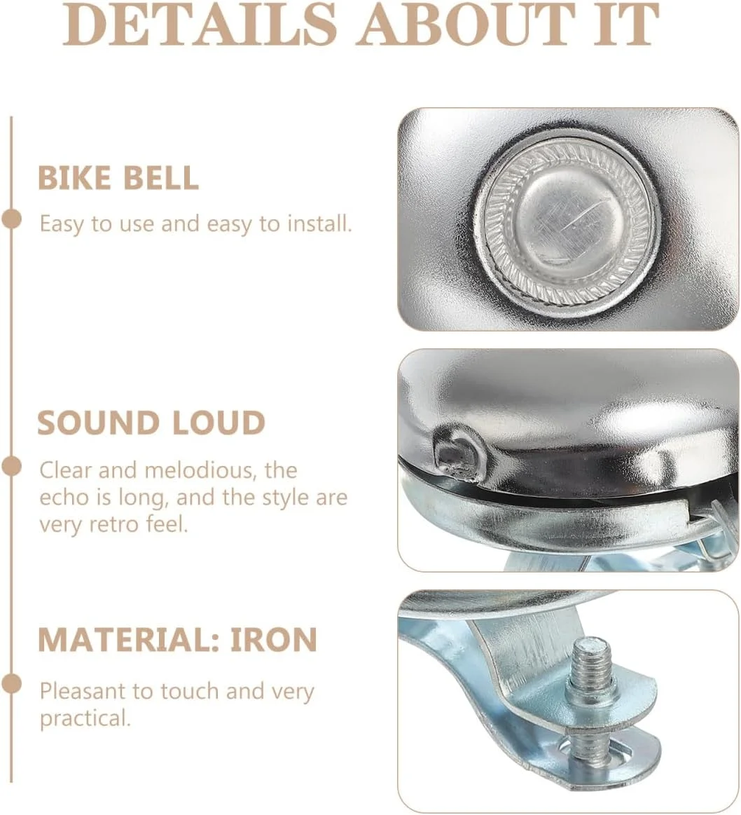 زنگ دوچرخه قدیمی کیسانجل، بوق رترو با صدای بلند و واضح، آهن سازگار با محیط زیست، نصب آسان برای دوچرخه‌های کوهستانی و لوازم جانبی فرمان