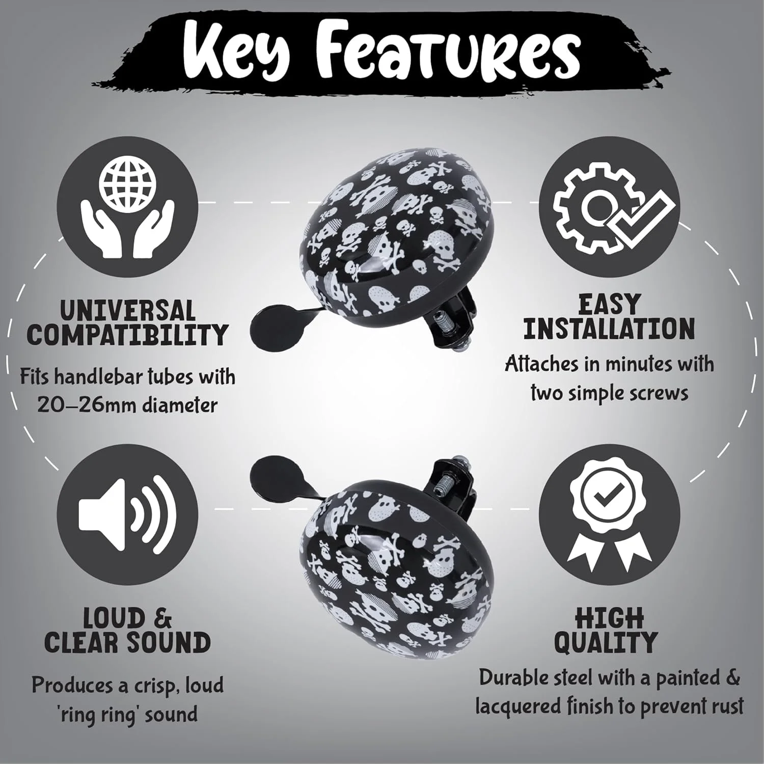 زنگ دوچرخه کودکانه کیدیموتو (طرح پرچم بریتانیا)