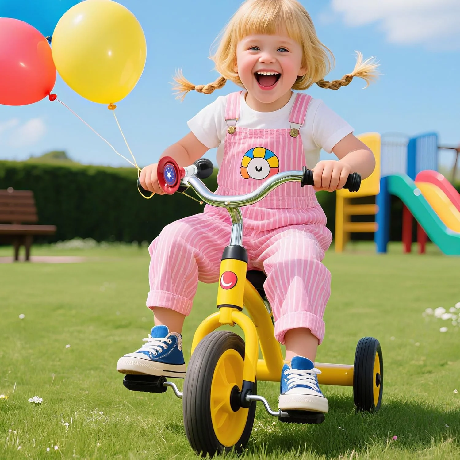 بوق دوچرخه کودک، زنگ دوچرخه برای کودکان، زنگ دوچرخه برای دختران و پسران (مشکی و قرمز)