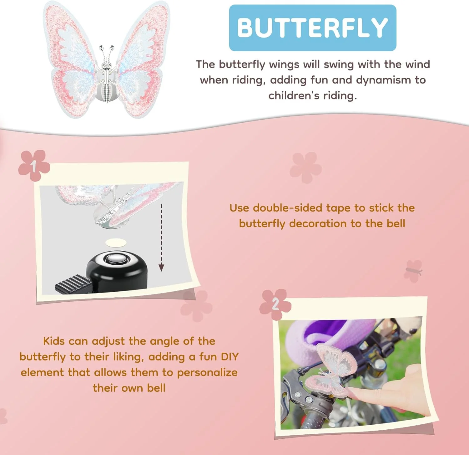 زنگ دوچرخه کودکانه - زنگ دوچرخه با صدای واضح برای پسران و دختران، نصب آسان بوق دوچرخه کودک نوپا