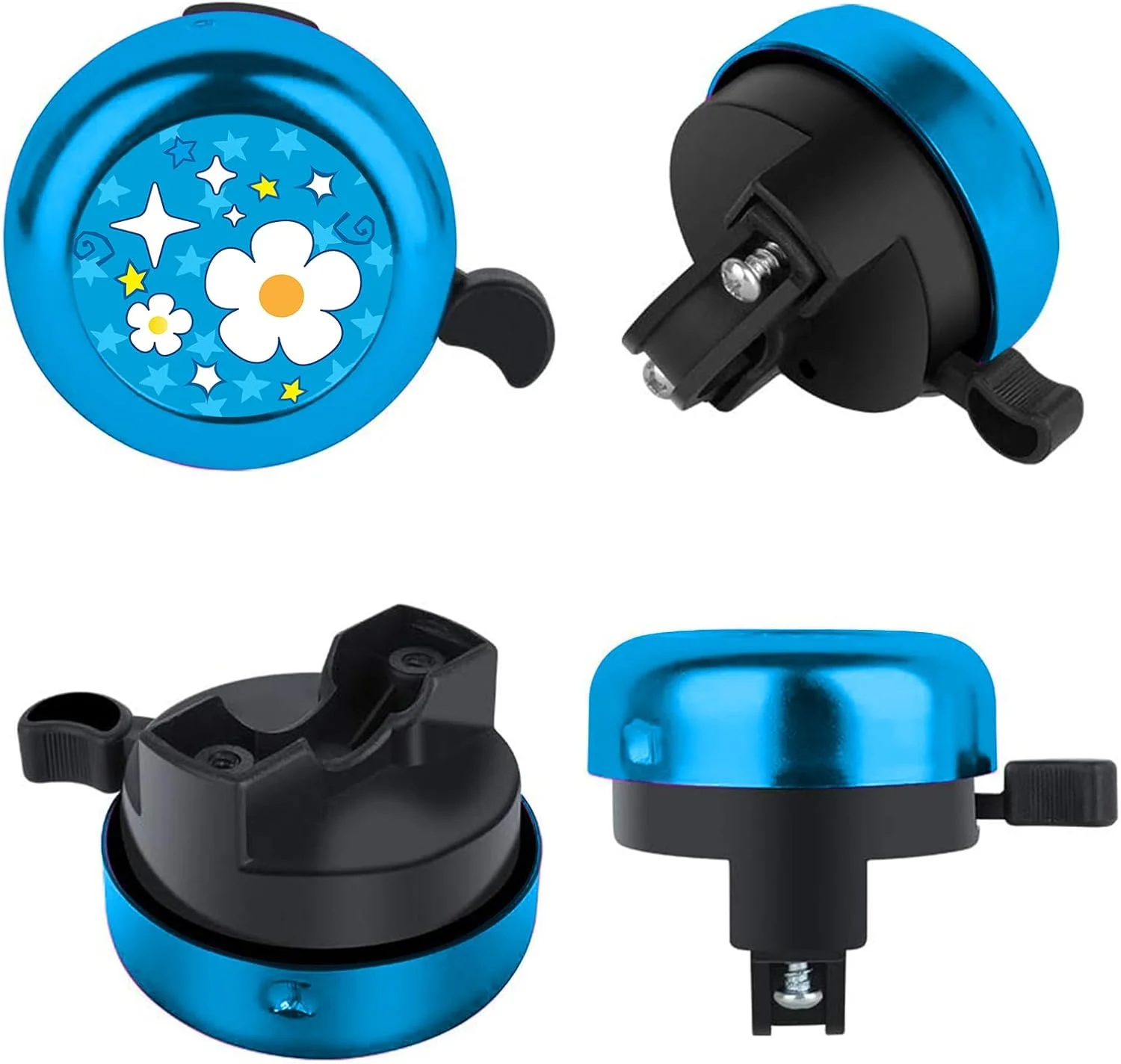 زنگ دوچرخه تک شاخ برای کودکان دختر و پسر، زنگ دوچرخه با اندازه قابل تنظیم، لوازم جانبی دوچرخه برای بزرگسالان زنان مردان، بوق دوچرخه با صدای واضح