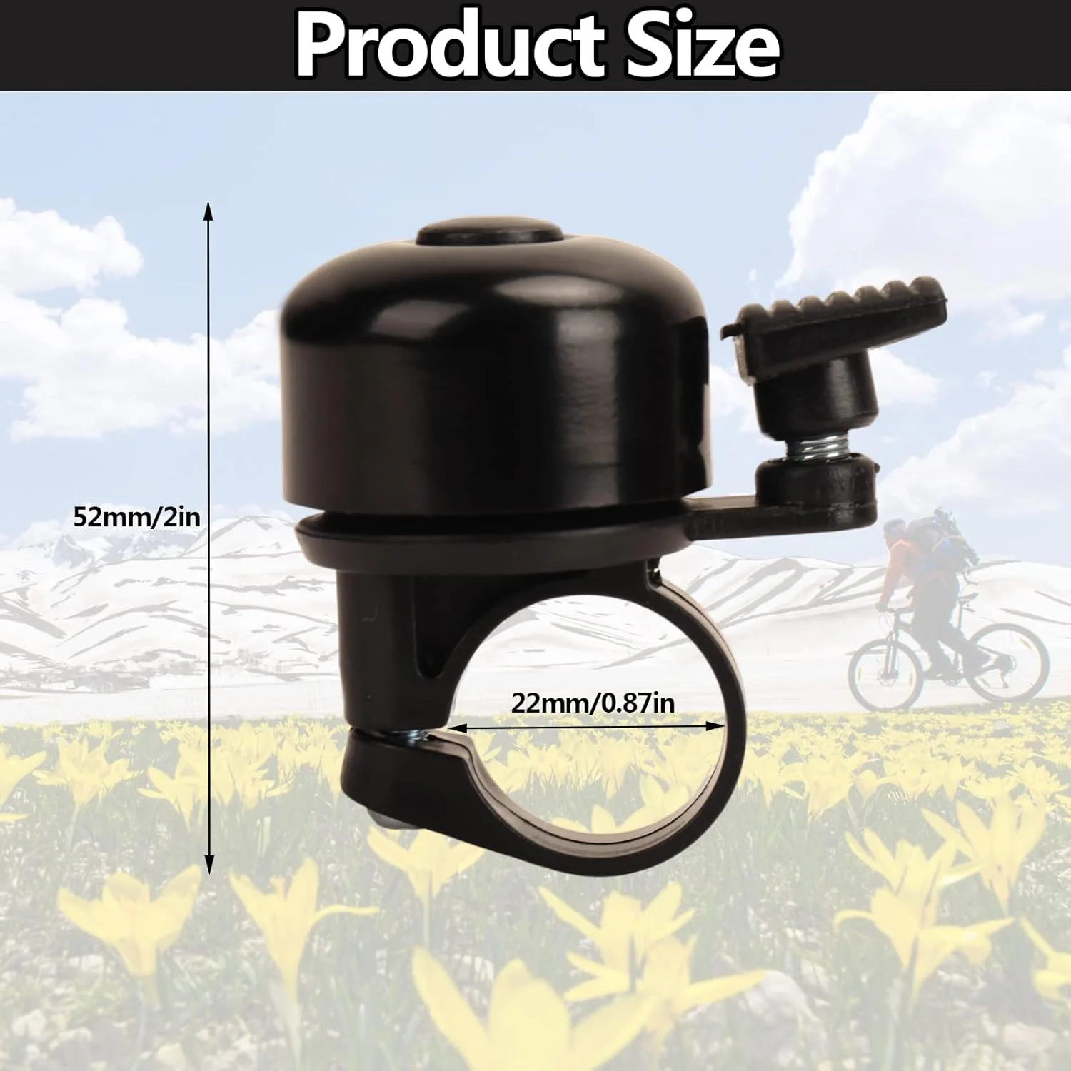 زنگ دوچرخه با صدای بلند و واضح، مناسب دوچرخه های جاده و کوهستان، بزرگسالان و کودکان (8 رنگ)