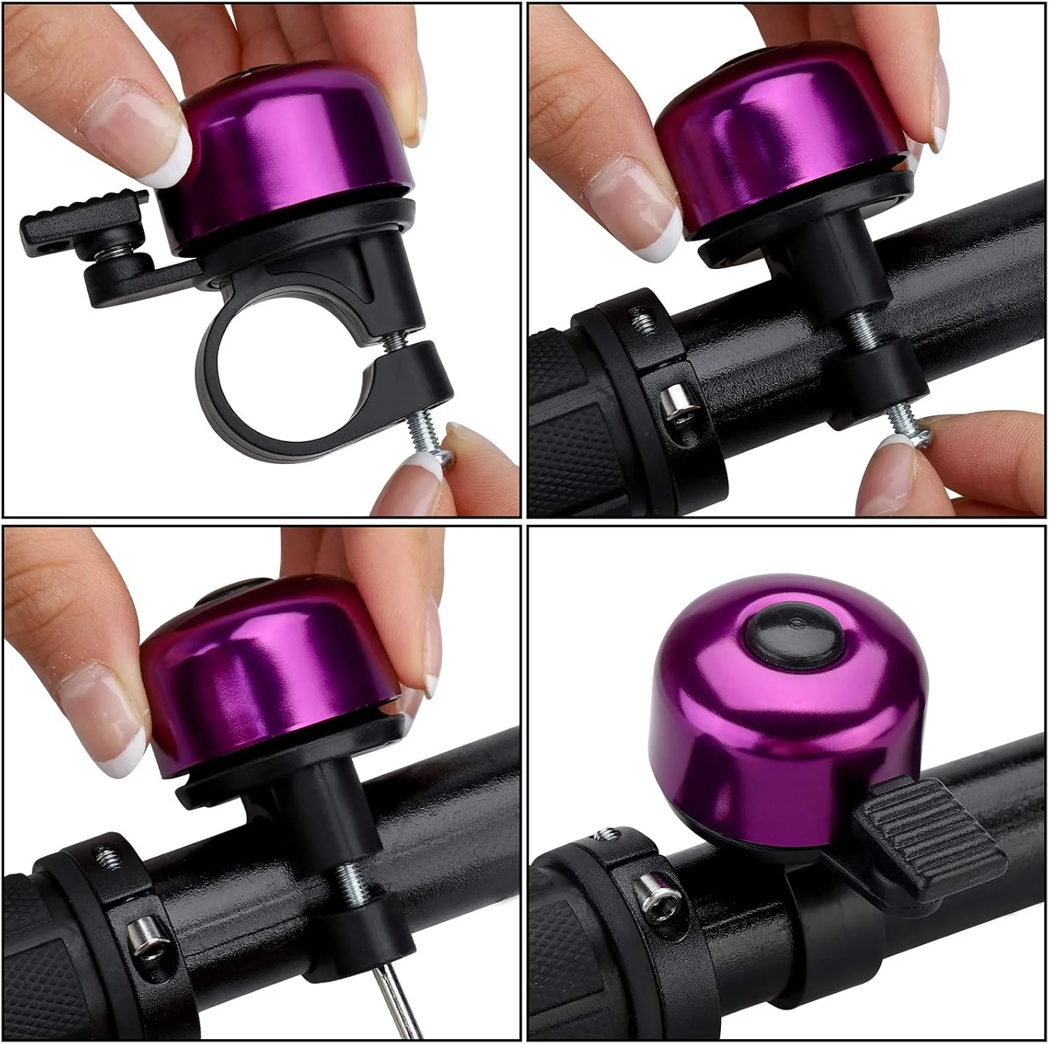 زنگ دوچرخه با صدای بلند و واضح، زنگ دوچرخه برای دوچرخه های جاده ای و کوهستانی بزرگسالان و کودکان (8 رنگ)