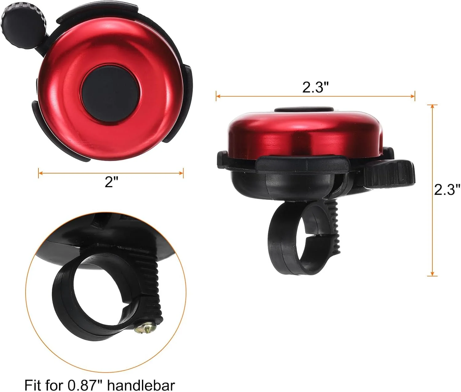 زنگ دوچرخه هارفینگتون، زنگ کلاسیک دوچرخه با صدای بلند و واضح، لوازم جانبی آلومینیومی دوچرخه برای دوچرخه کوهستان