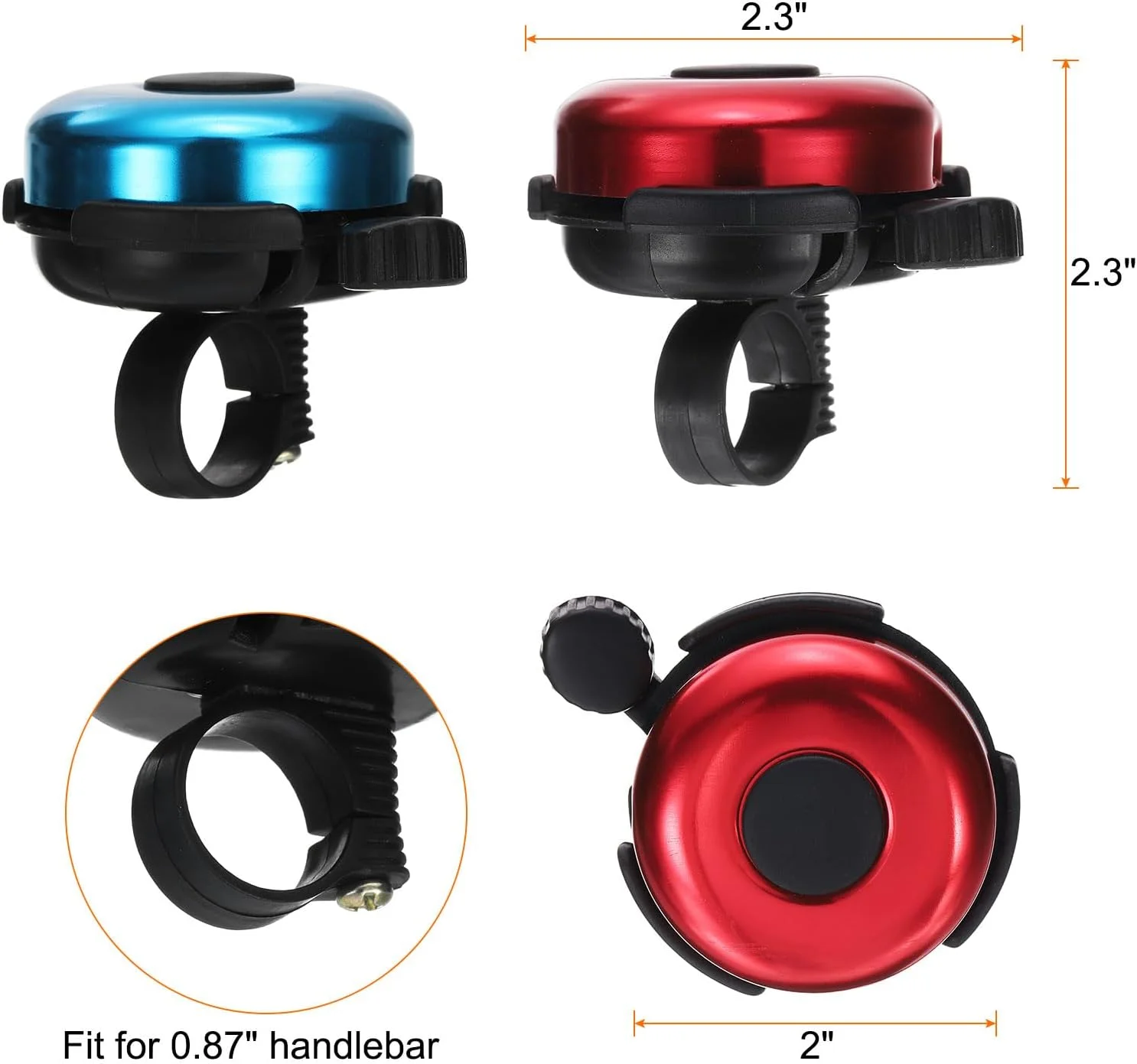 زنگ دوچرخه هارفینگتون، زنگ کلاسیک دوچرخه با صدای بلند و واضح، لوازم جانبی آلومینیومی دوچرخه