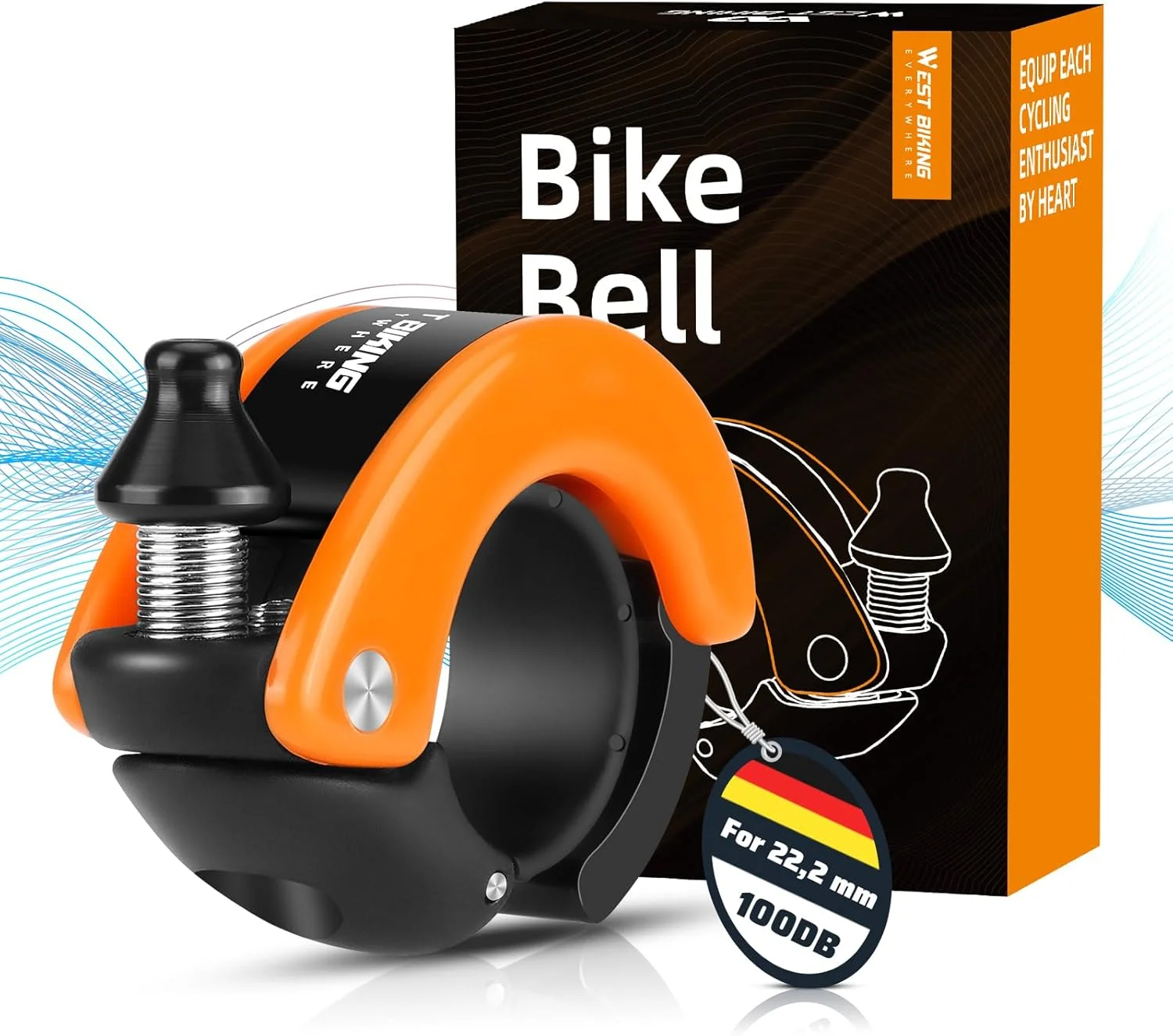 زنگ دوچرخه ICOCOPRO - زنگ دوچرخه 100DB با صدای بلند و واضح - زنگ دوچرخه بزرگسالان و کودکان برای دسته دوچرخه 22.2 میلی متری - زنگ دوچرخه برای دوچرخه های جاده ای، کوهستانی و اسکوتر