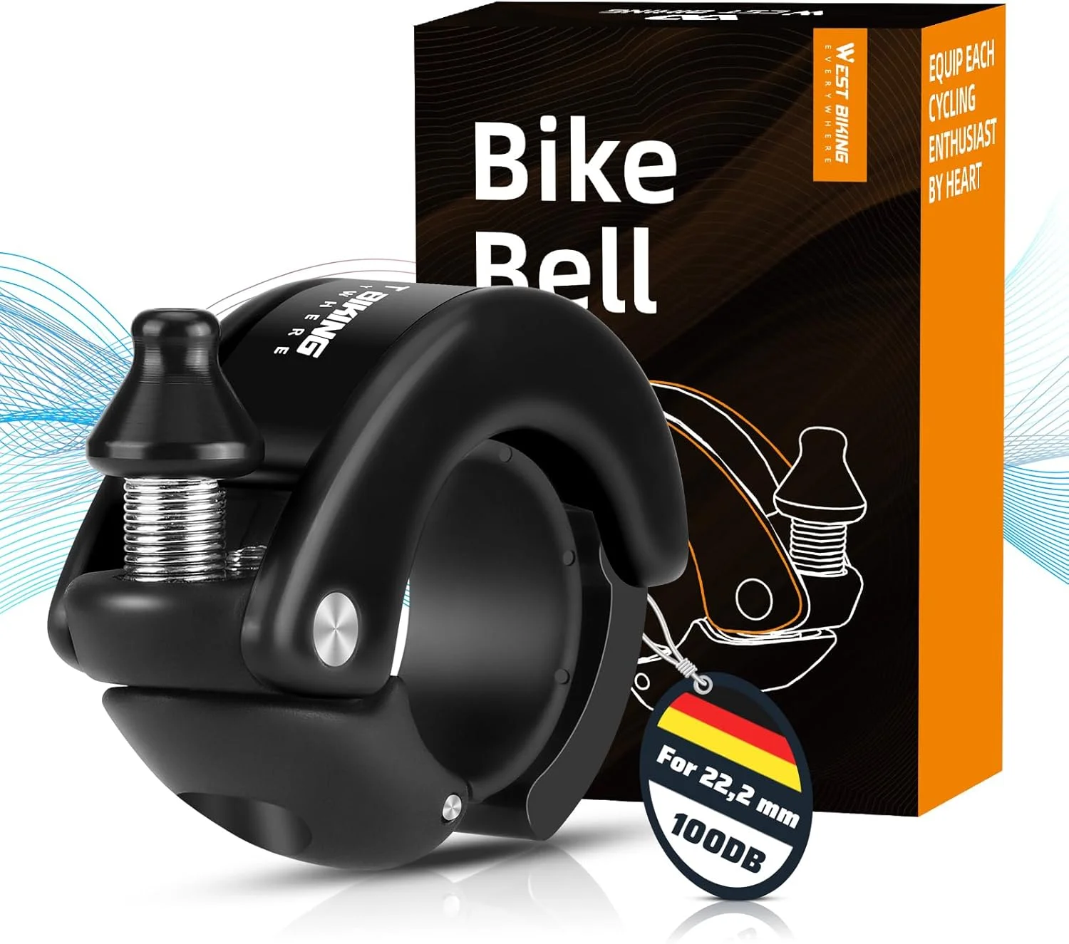 زنگ دوچرخه ICOCOPRO - زنگ دوچرخه 100DB با صدای بلند و واضح - زنگ دوچرخه بزرگسالان و کودکان برای دسته دوچرخه 22.2 میلی متری - زنگ دوچرخه برای دوچرخه های جاده ای، کوهستانی و اسکوتر