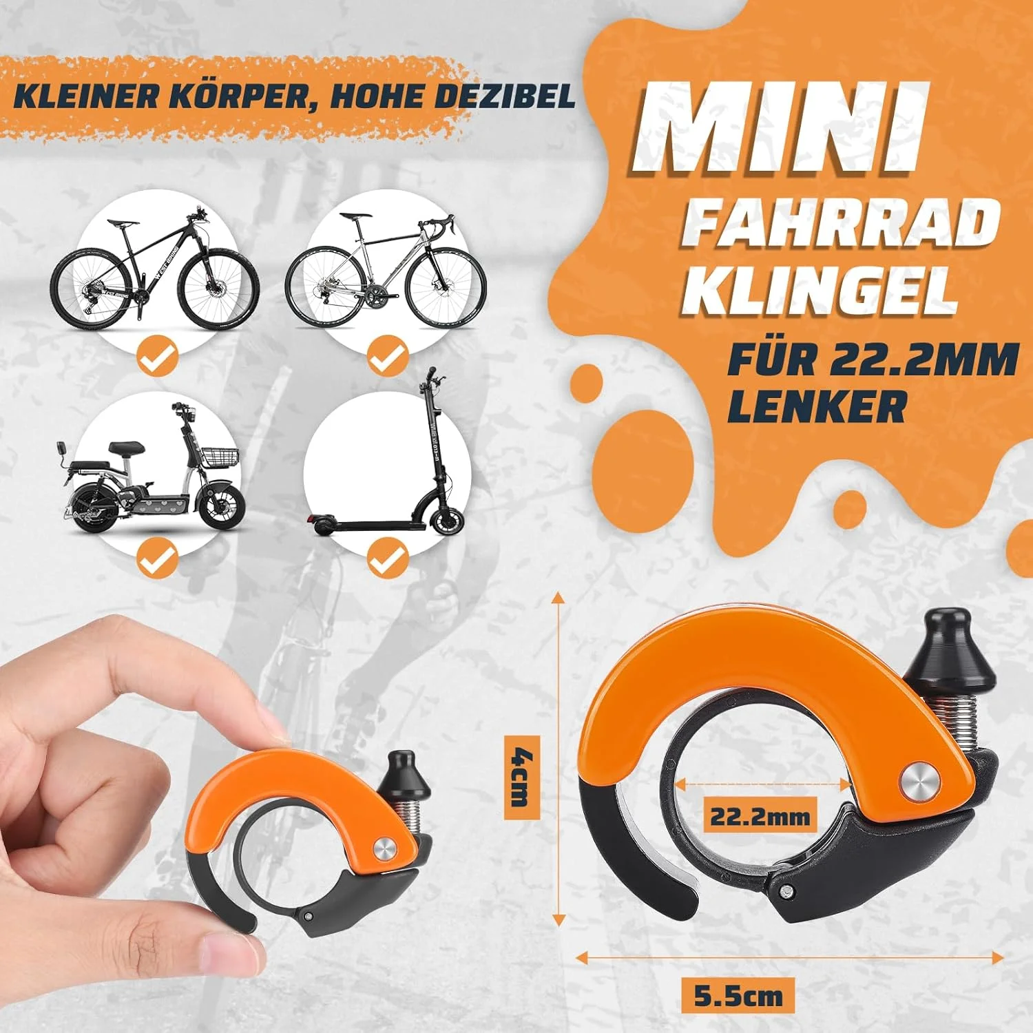 زنگ دوچرخه ICOCOPRO - زنگ دوچرخه 100DB با صدای بلند و واضح - زنگ دوچرخه بزرگسالان و کودکان برای دسته دوچرخه 22.2 میلی متری - زنگ دوچرخه برای دوچرخه های جاده ای، کوهستانی و اسکوتر