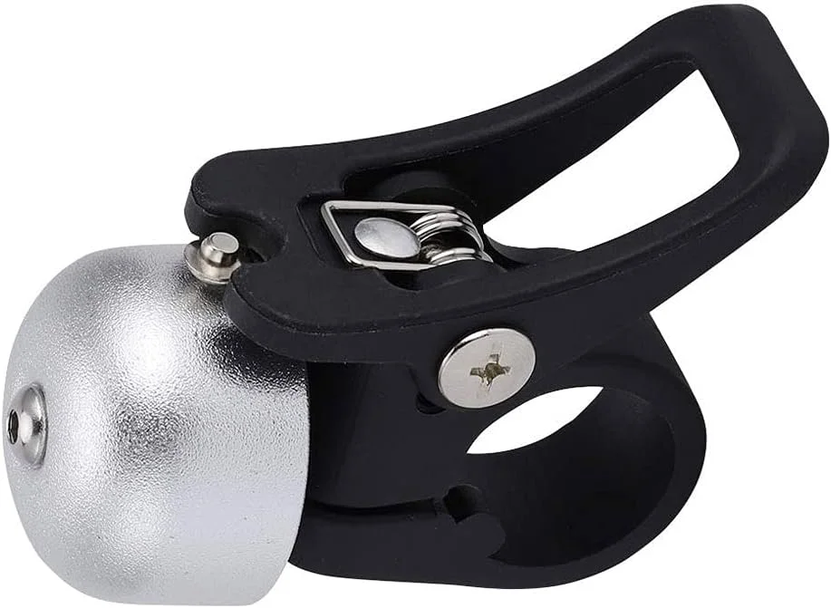 یک عدد زنگ فرمان اسکوتر برقی، زنگ هشدار اسکوتر برقی آلیاژی با قلاب تاشو، سازگار با شیائومی M365، نقره ای