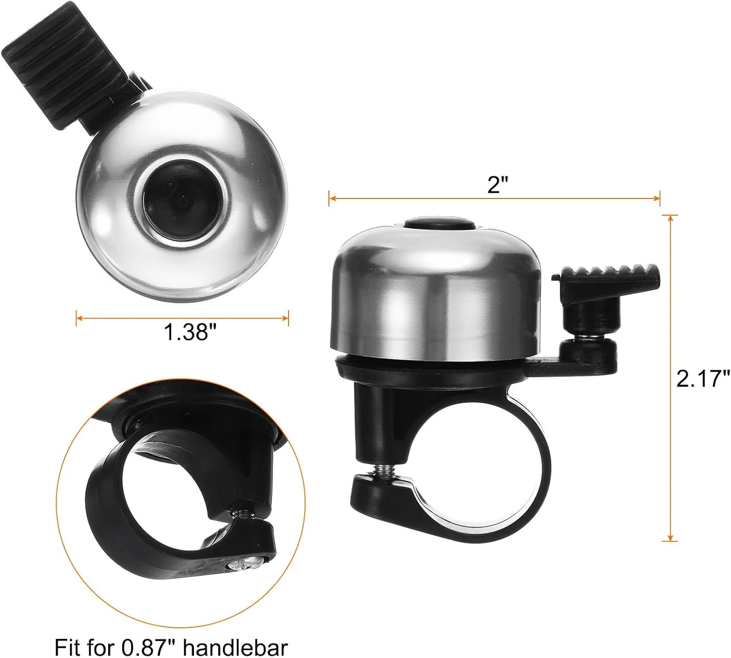 زنگ دوچرخه هارفرینگتون، زنگ کوچک دوچرخه با صدای واضح و رسا، زنگ آلومینیومی، لوازم جانبی دوچرخه برای دوچرخه کوهستان