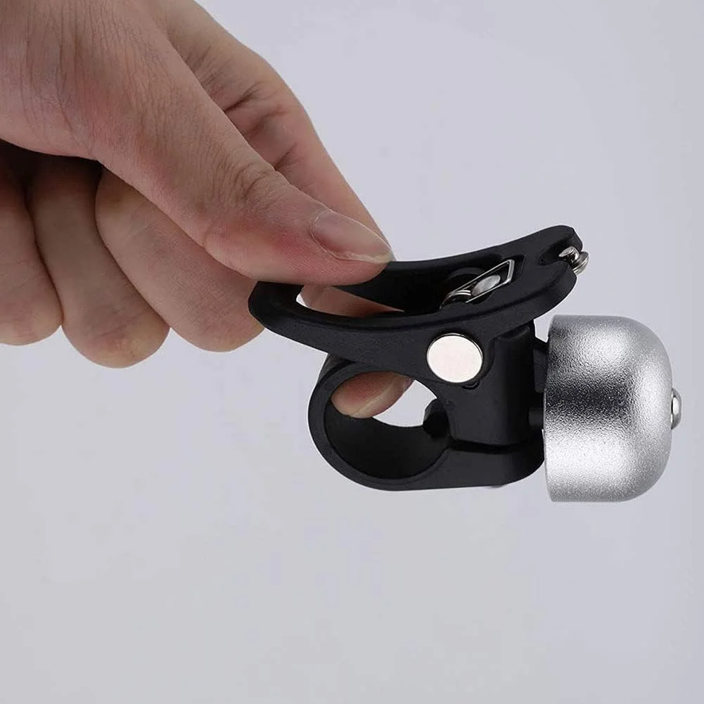 یک عدد زنگ فرمان اسکوتر برقی، زنگ هشدار اسکوتر برقی آلیاژی با قلاب تاشو، سازگار با شیائومی M365، نقره ای