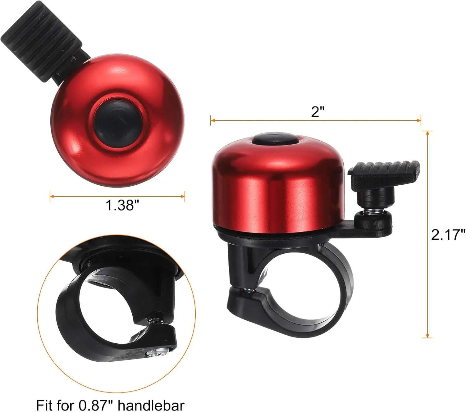 زنگ دوچرخه هارفرینگتون، زنگ کوچک دوچرخه با صدای بلند و واضح، لوازم جانبی آلومینیومی دوچرخه برای دوچرخه های جاده ای