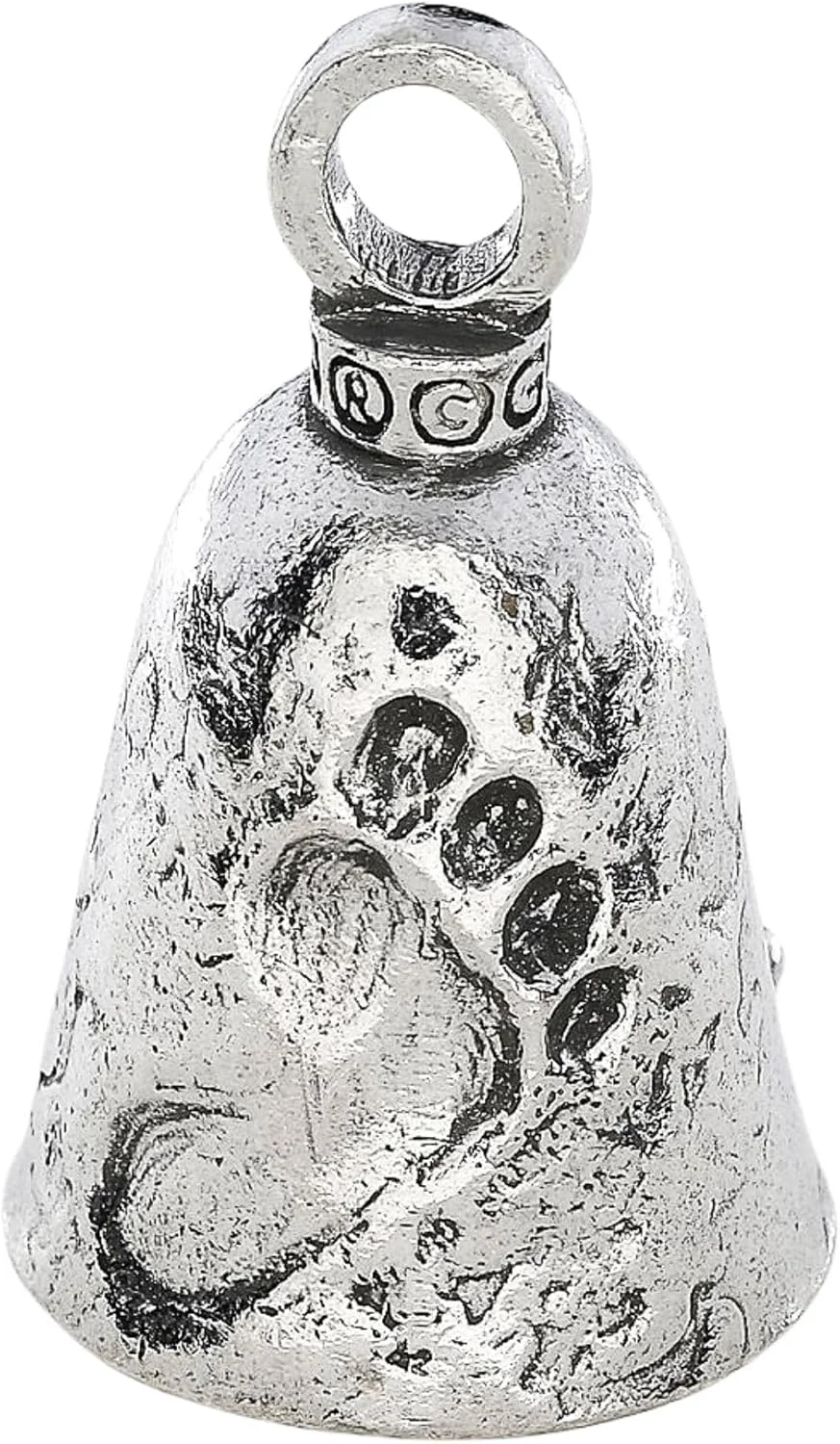 زنگ محافظ حیوانات، زنگ خوش شانسی با حلقه کلید و کیف هدیه مخملی مشکی | زنگ موتورسیکلت | جنس پیوتر بدون سرب | ساخت آمریکا