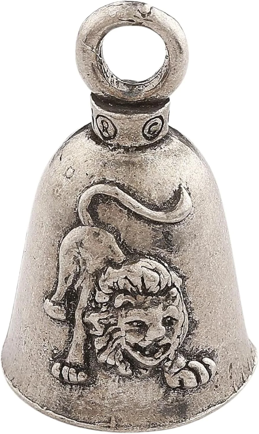 زنگ خوش شانسی طرح زودیاک با حلقه کلید و کیف مخملی مشکی | زنگ موتورسیکلت | جنس پیوتر بدون سرب | ساخت آمریکا