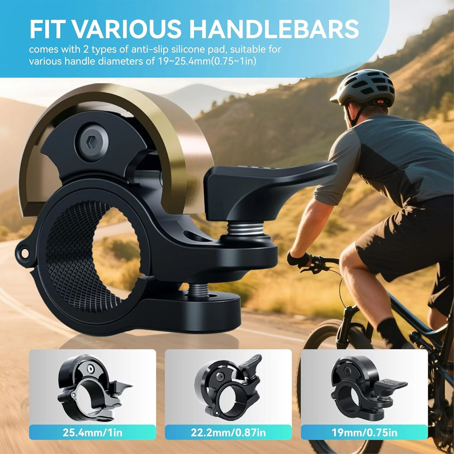 زنگ دوچرخه Greallthy، زنگ دوچرخه آلیاژ آلومینیوم با صدای واضح و بلند، زنگ دوچرخه برای بزرگسالان و کودکان، زنگ محکم و جمع و جور برای فرمان دوچرخه 19-25.4 میلی متر. زنگ دوچرخه Greallthy، زنگ دوچرخه آلیاژ آلومینیوم با صدای واضح و بلند، زنگ دوچرخه برای بزرگسالان و کودکان، زنگ محکم و جمع و جور برای فرمان دوچرخه 19-25.4 میلی متر.