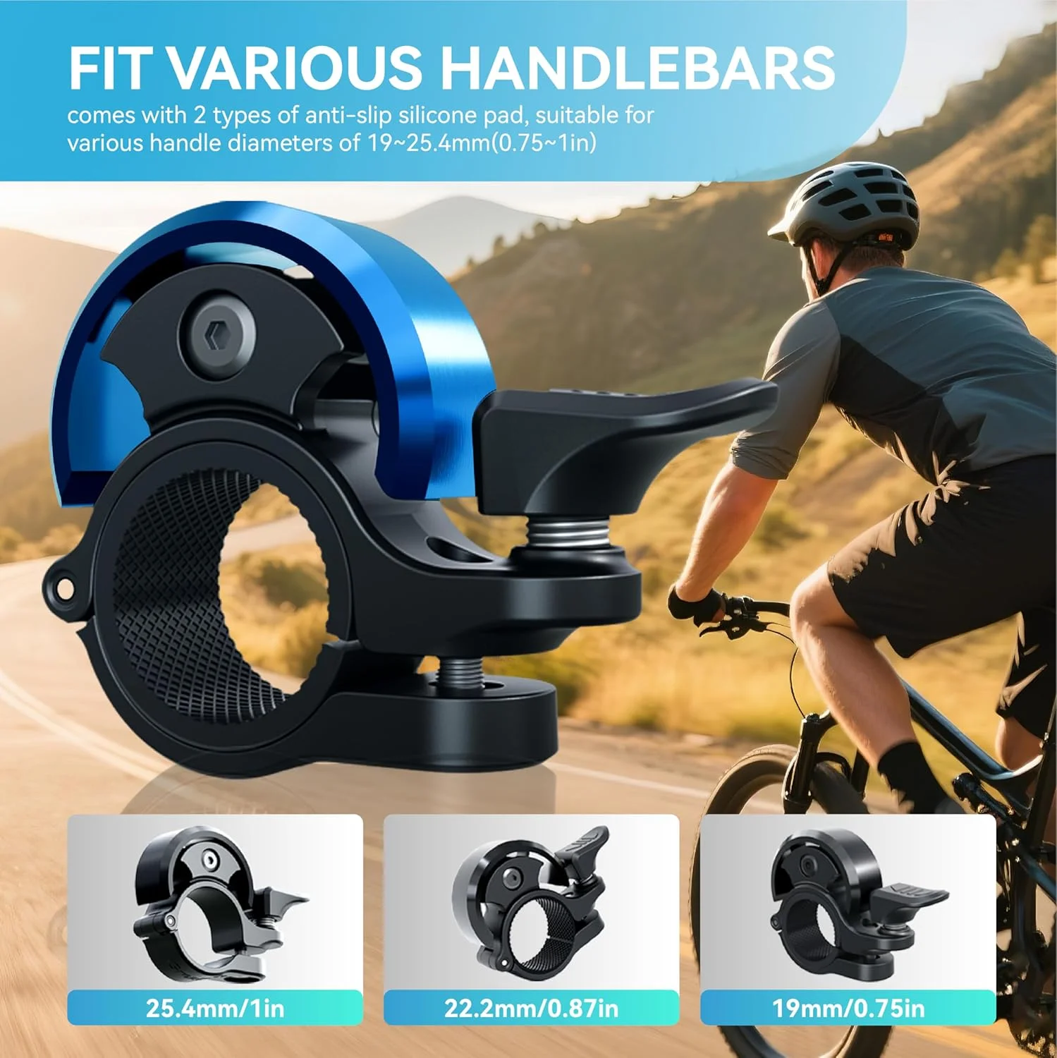 زنگ دوچرخه Greallthy، زنگ دوچرخه آلیاژ آلومینیوم با صدای بلند و واضح، زنگ دوچرخه برای بزرگسالان و کودکان، زنگ محکم و جمع و جور مناسب برای فرمان 0.75-1 اینچ (19-25.4 میلی متر) برای دوچرخه های کوهستانی و جاده ای. زنگ دوچرخه Greallthy، زنگ دوچرخه آلیاژ آلومینیوم با صدای بلند و واضح، زنگ دوچرخه برای بزرگسالان و کودکان، زنگ محکم و جمع و جور مناسب برای فرمان 0.75-1 اینچ (19-25.4 میلی متر) برای دوچرخه های کوهستانی و جاده ای.