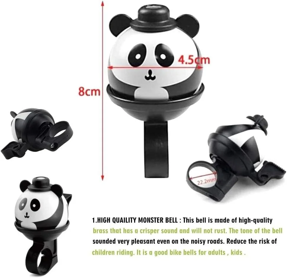 زنگ دوچرخه کودکانه گوفیدین، زنگ دوچرخه سواری پاندا کارتونی با صدای بلند و واضح، لوازم جانبی دوچرخه سواری زنگ دوچرخه کودکانه گوفیدین، زنگ دوچرخه سواری پاندا کارتونی با صدای بلند و واضح، لوازم جانبی دوچرخه سواری